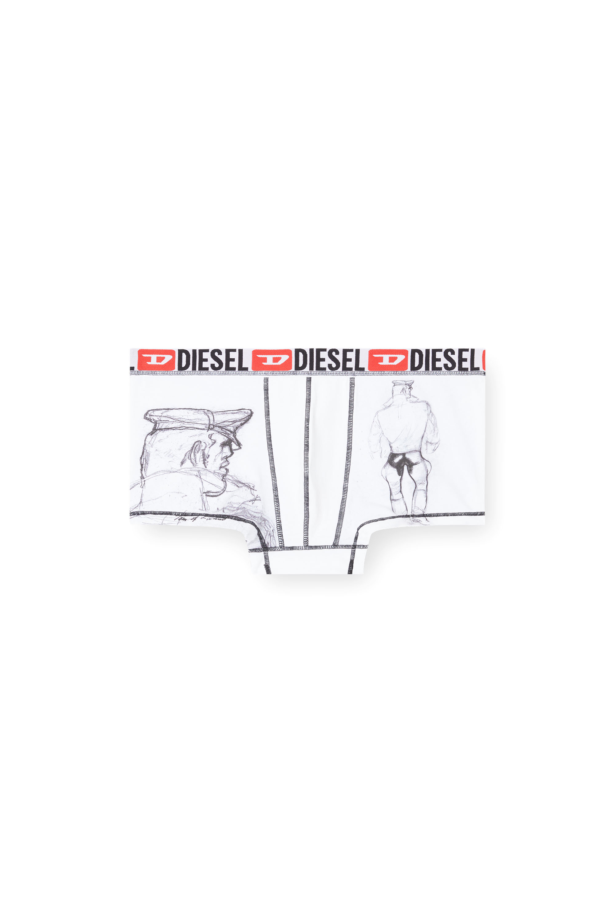 Diesel - PR-DAMIEN, Male's Boxer shorts with sketch-effect print in ホワイト - 2