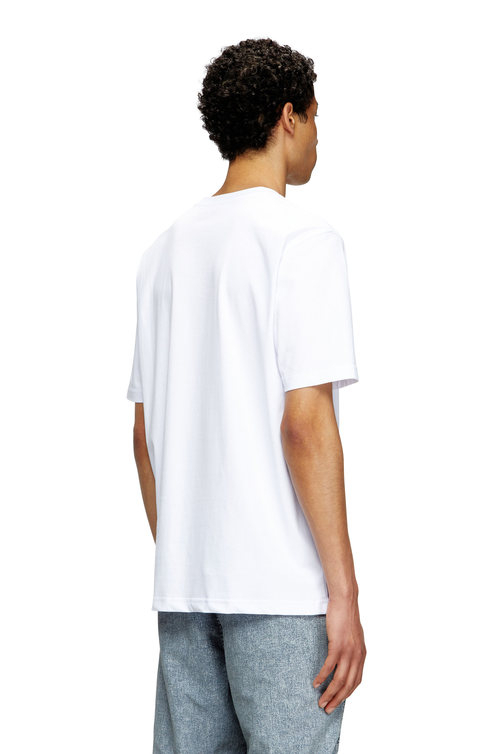 Diesel - T-ADJUST-MAREY, Male's T-shirt with cut-out Oval D in ホワイト - 4