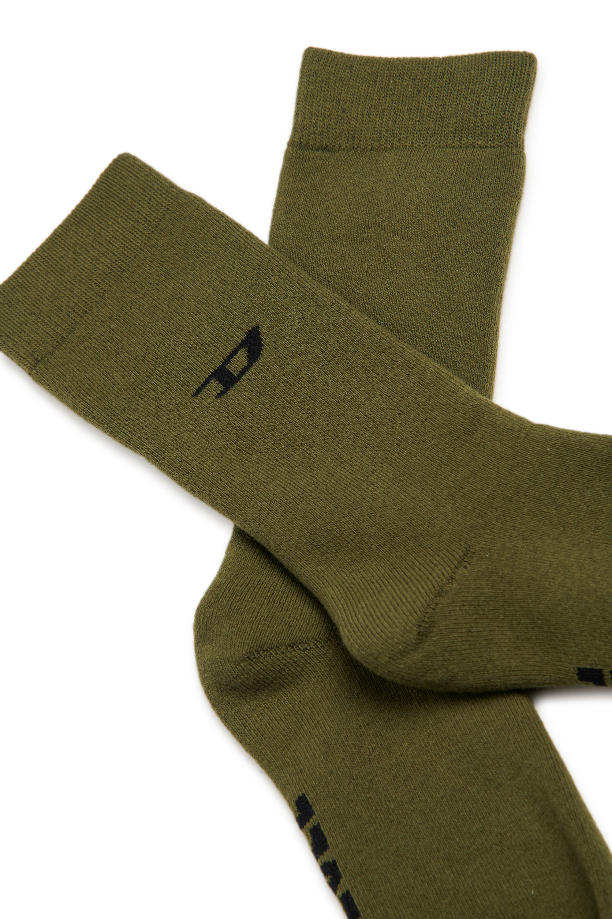 Diesel - ZSENDYBIPACK, Male's ソックス 2足パック in ホワイト/グリーン - 3