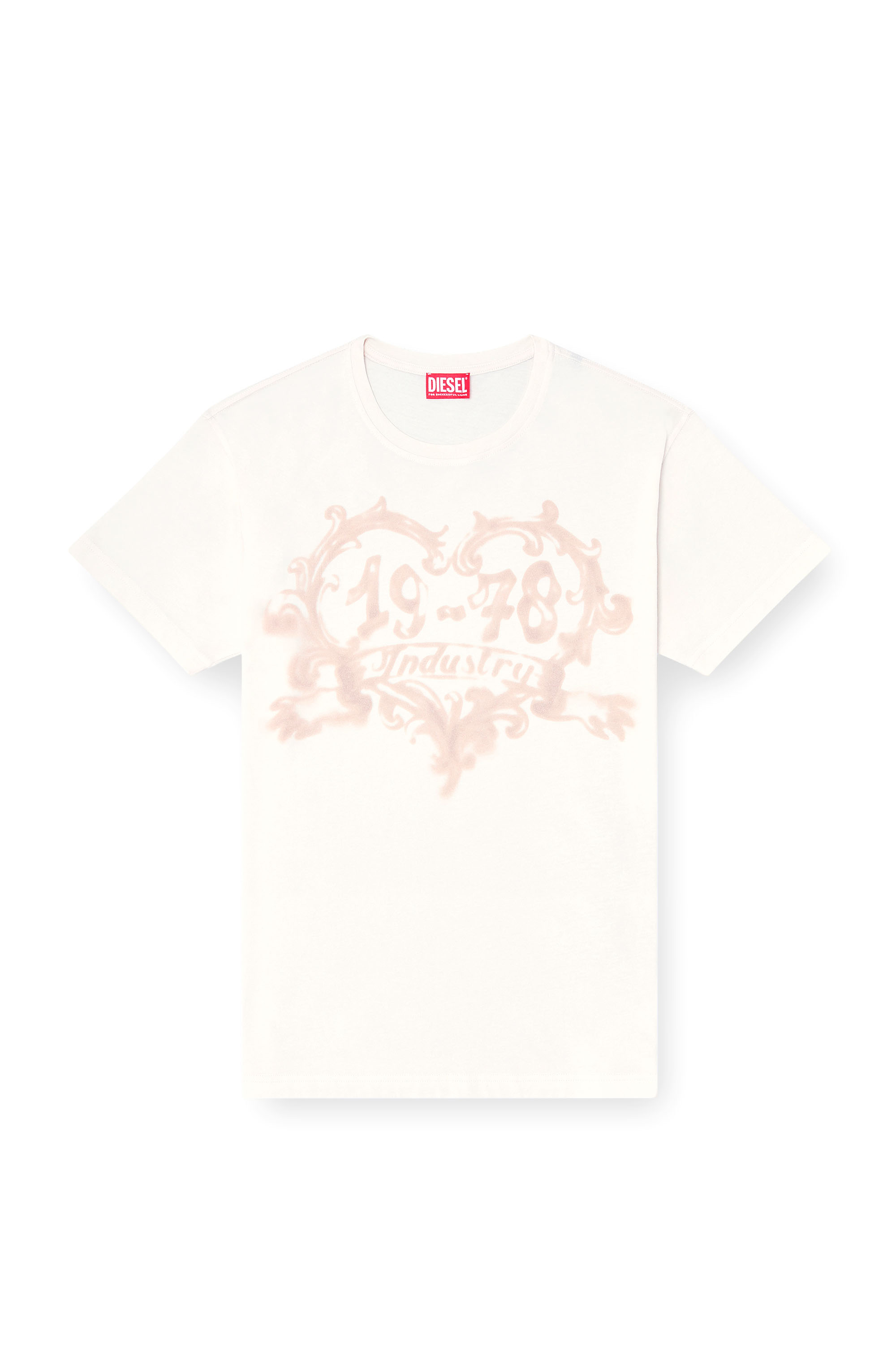 Diesel - T-NORMY-AA4, Female's Tシャツ in ホワイト/ピンク - 3
