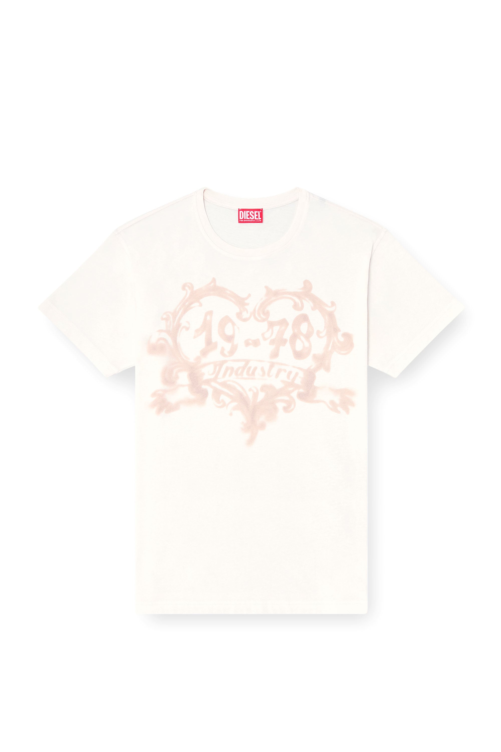 Diesel - T-NORMY-AA4, Female's Tシャツ in ホワイト/ピンク - 2