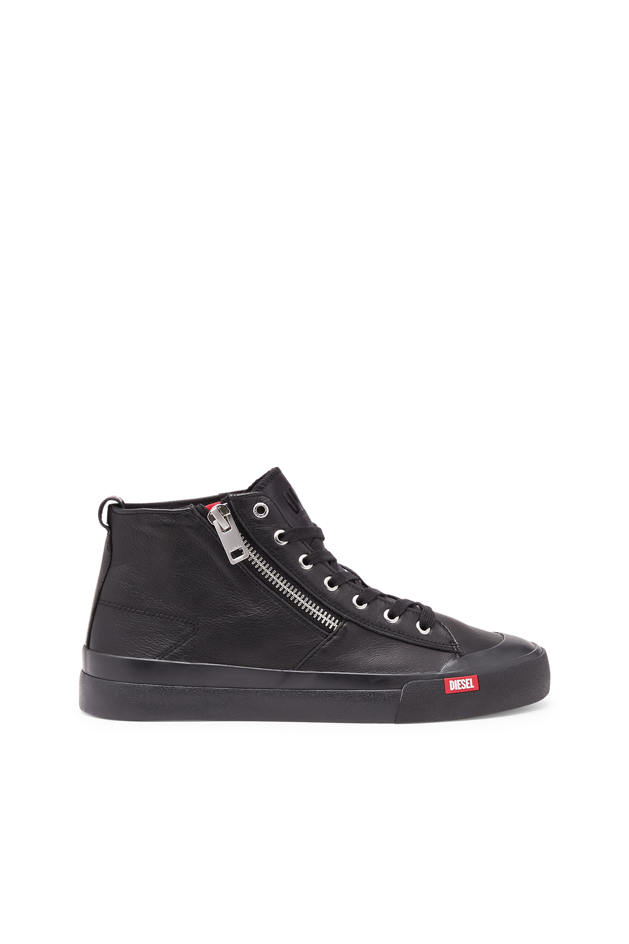 Diesel - S-ATHOS ZIP, Male's S-Athos Zip-High-top sneakers in premium leather in ブラック - 1