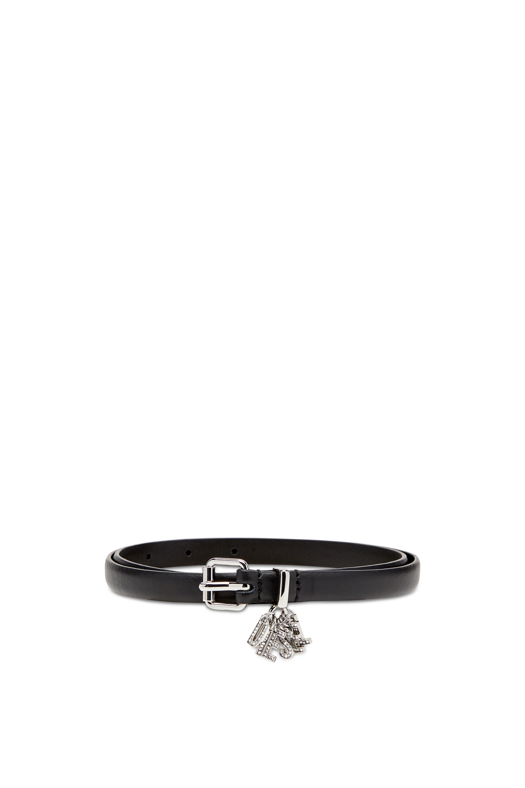 Diesel - B-CHARM-LOOP, Female's Nappa leather belt with logo charms in ブラック - 1