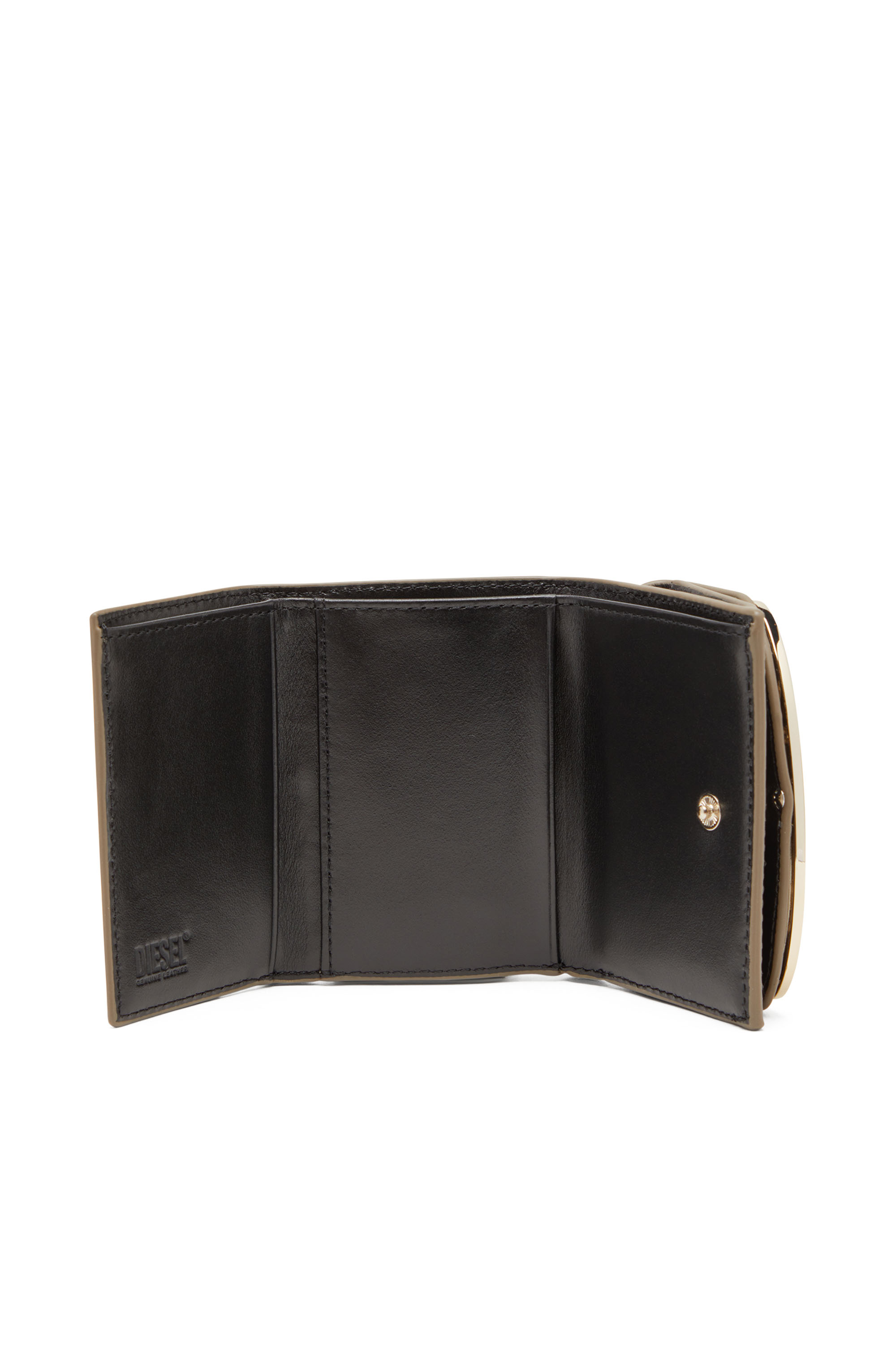 Diesel - 1DR TRI FOLD COIN XS II, Female's Tri-fold wallet in mirrored leather in ブロンズ - 3