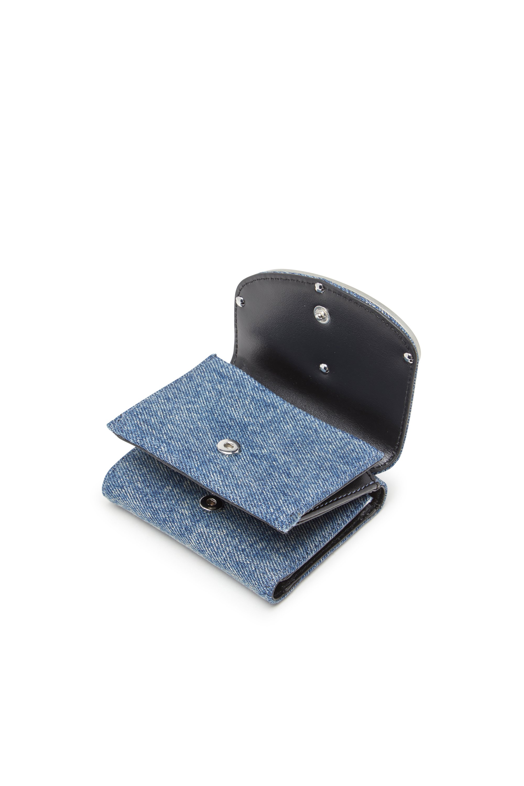 Diesel - 1DR TRI FOLD COIN XS II, Female's Tri-fold wallet in denim in ブルー - 3