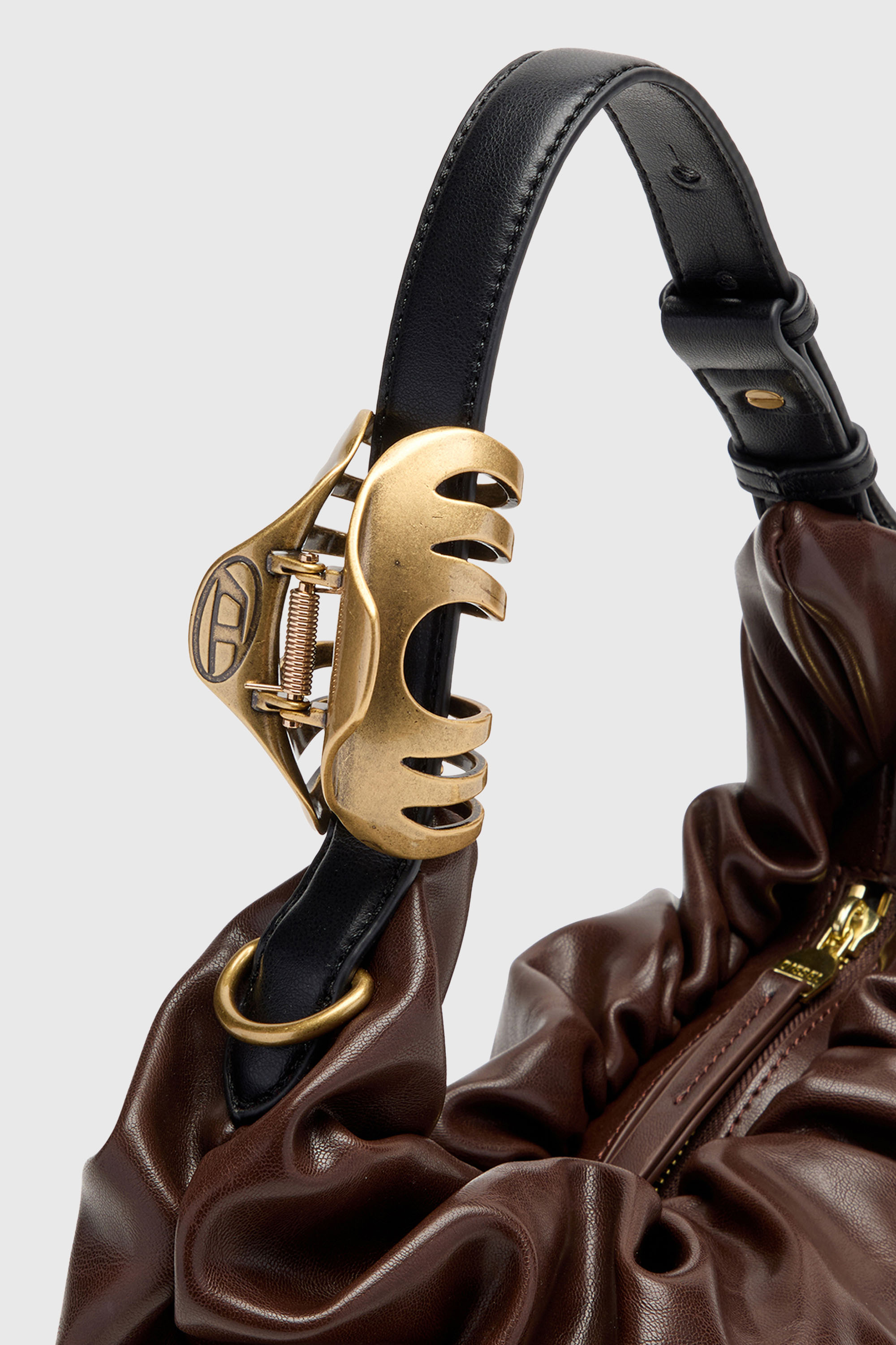 Diesel - GRAB-D HOBO S, Female's ホーボーバッグ S in ダークブラウン - 5