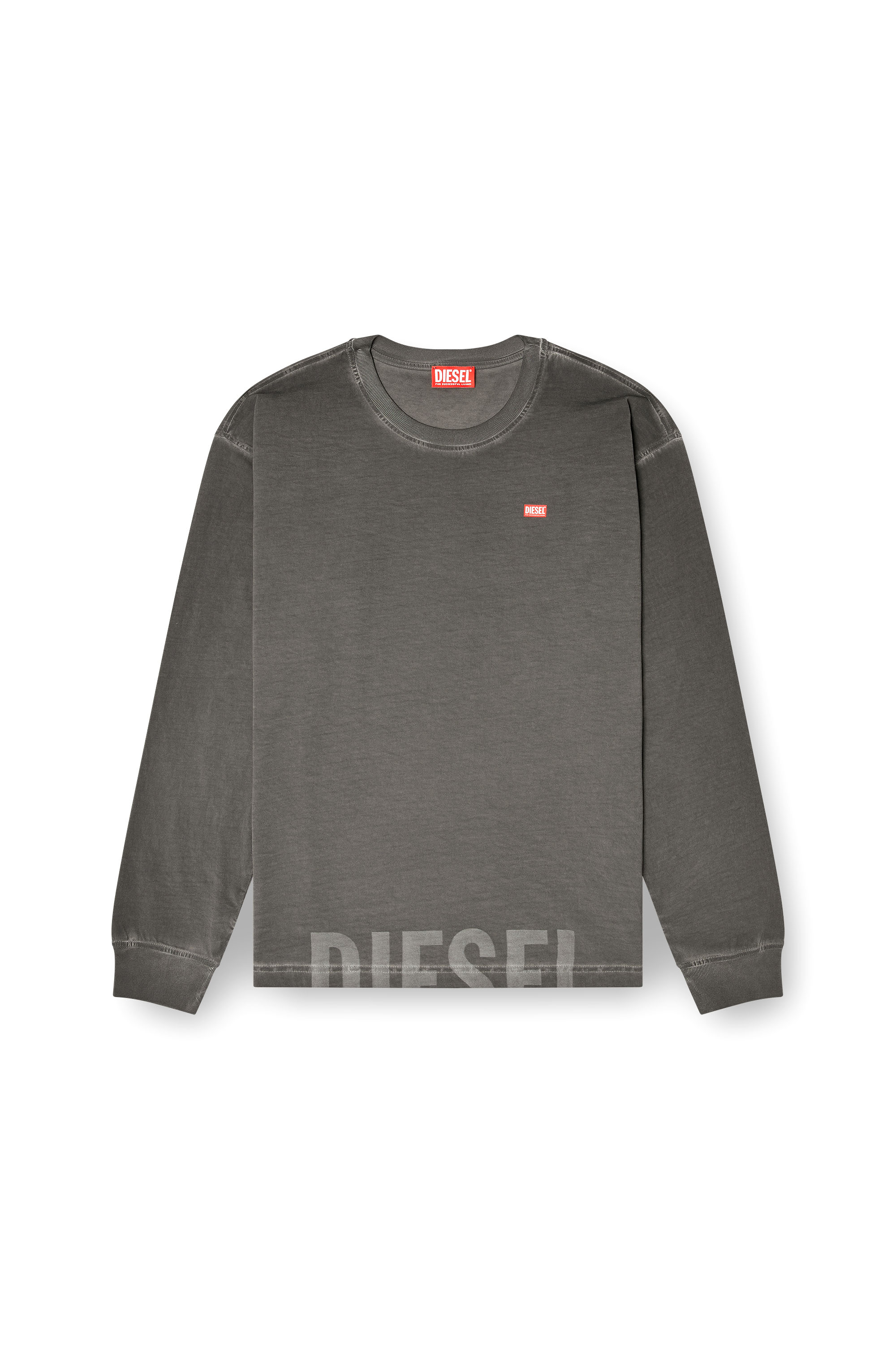 Diesel - T-NORM-LS-T7, Male's 長袖Tシャツ in ダークグレー - 3