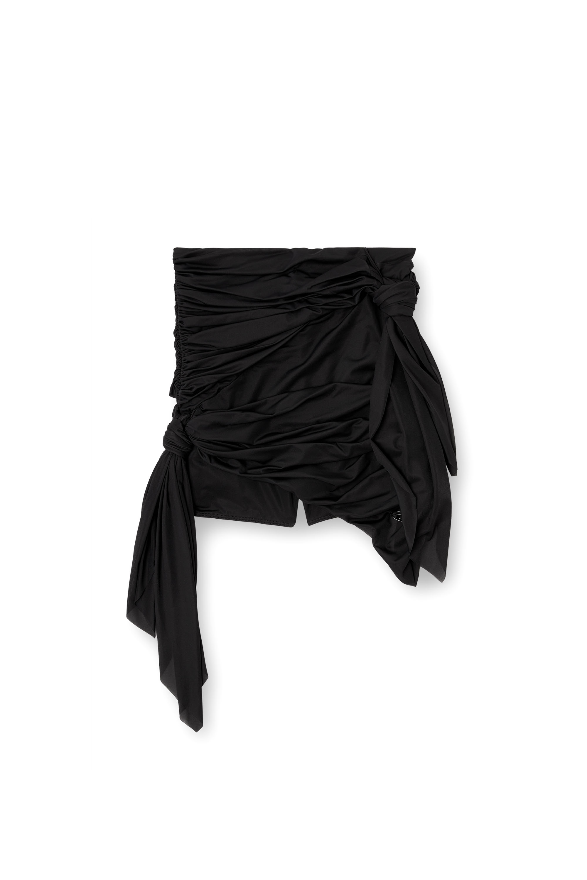 Diesel - O-RUELLIA-PLAIN, Female's Bandana mini skirt in draped jersey in ブラック - 2