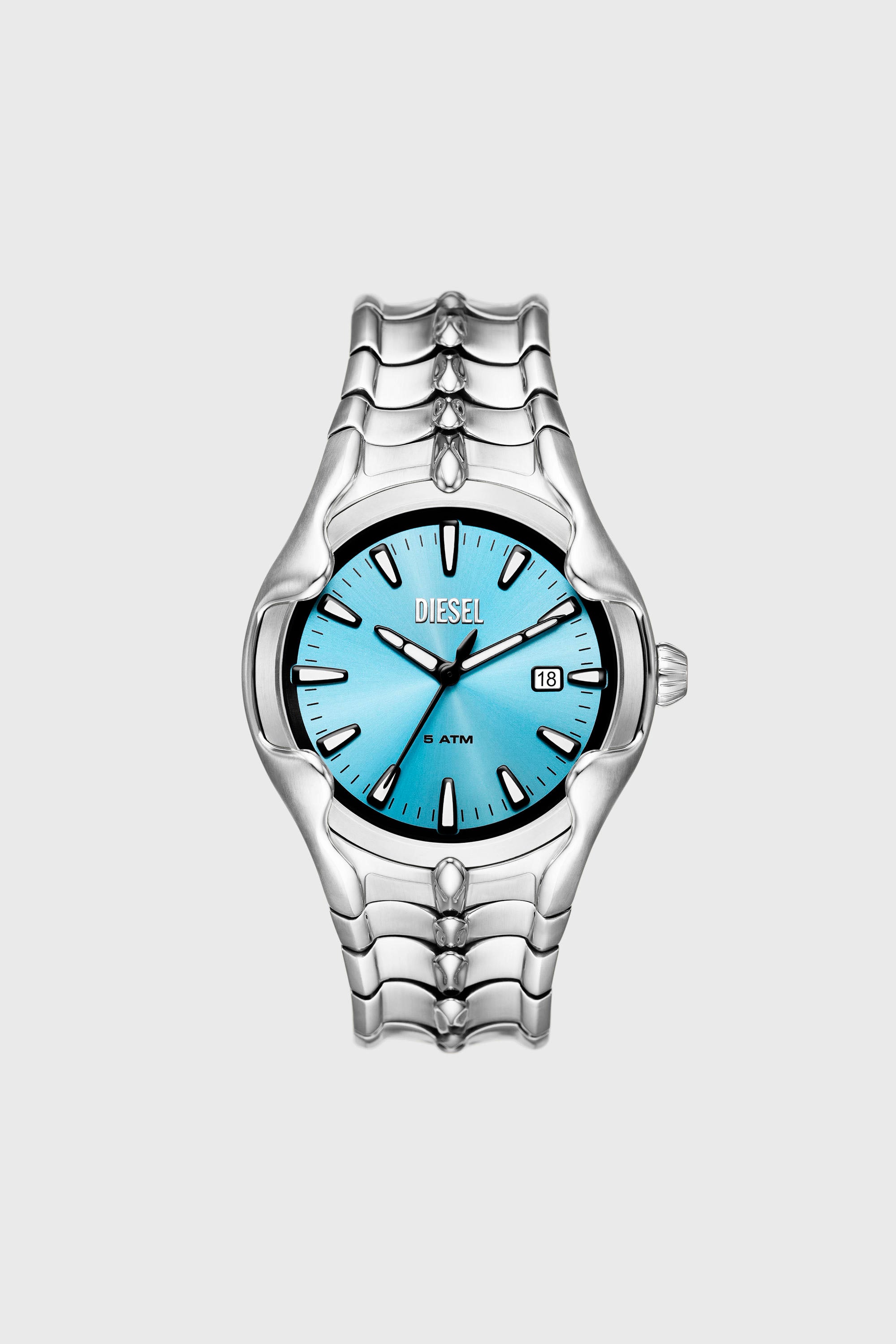 Diesel - DZ2200, Male's Vert three-hand date stainless steel watch in シルバー - 1