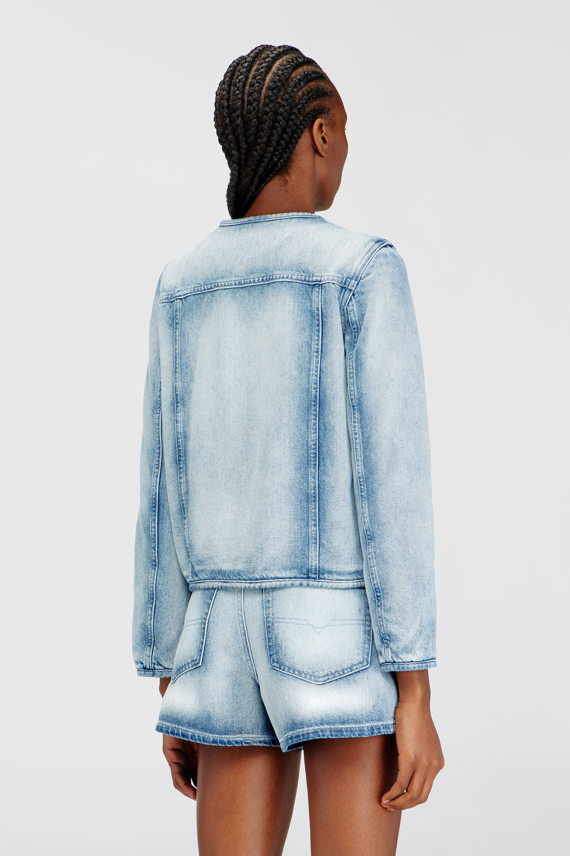 Diesel - DE-GRAFY-FSI1, Female's Jacket in medium-light skeleton denim in ライトブルー - 5