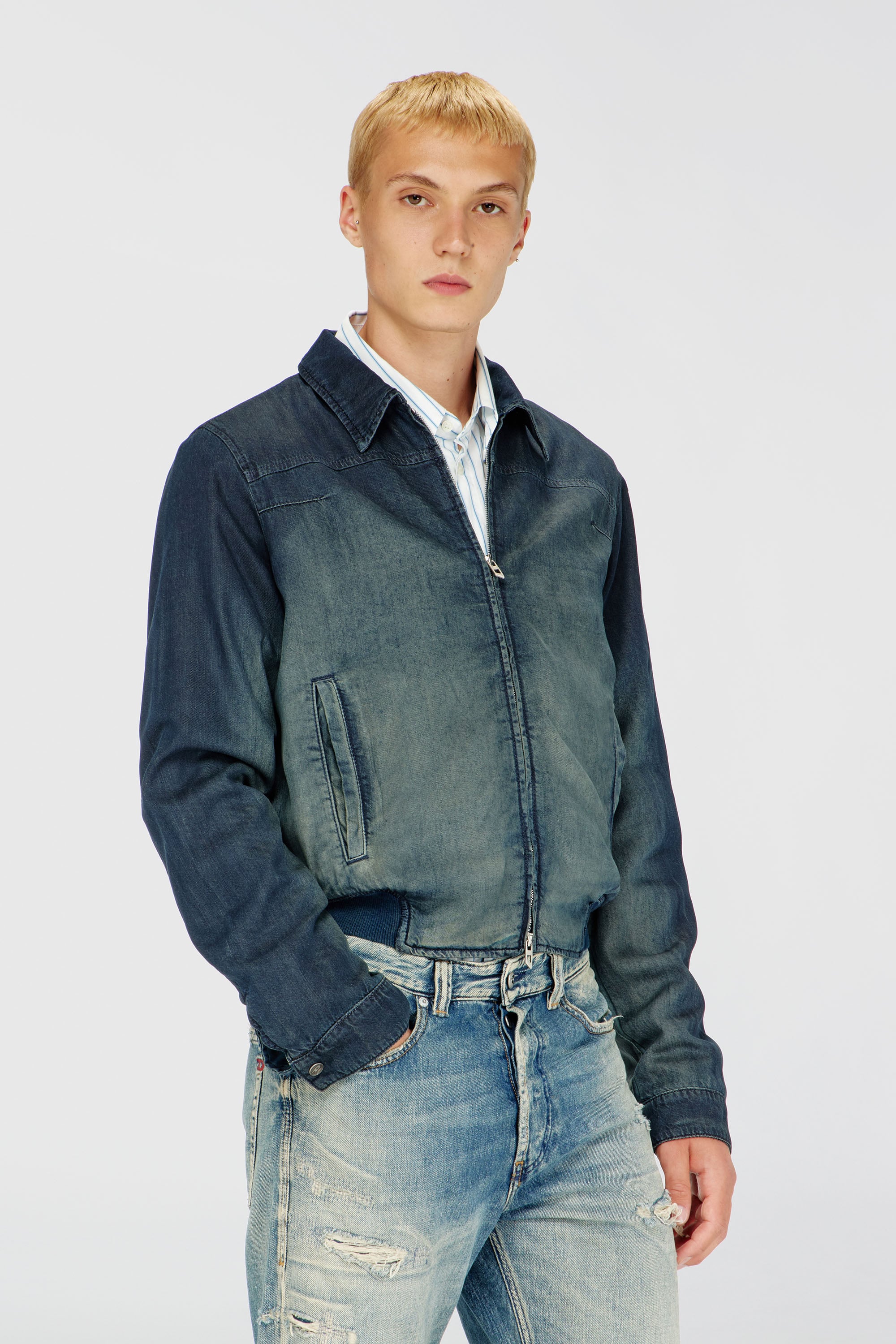 Diesel - D-NOREKO-S, Male's デニムジャケット in ダークブルー - 1