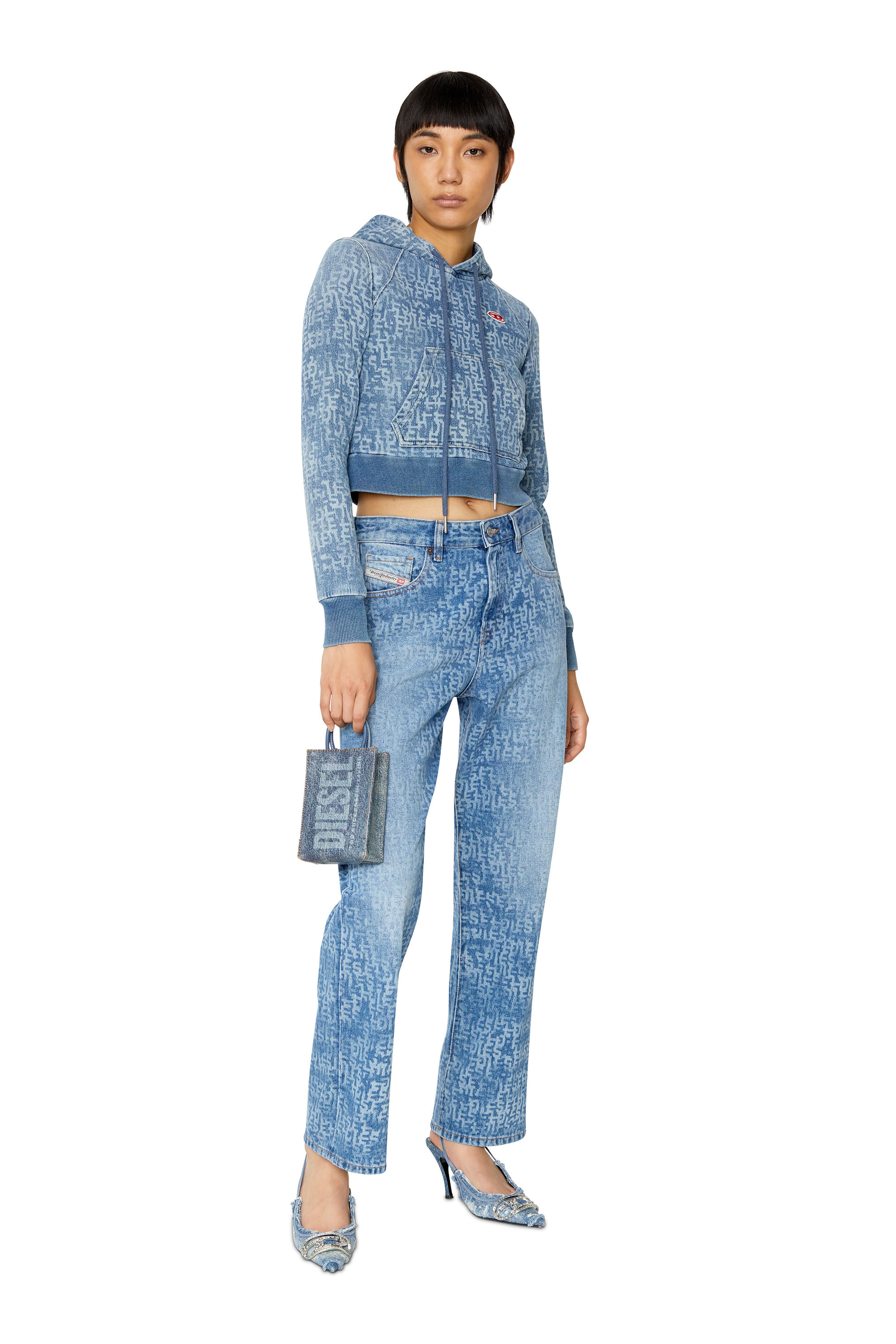 Diesel - D-ANGY TRACK DENIM HOODIE, ライトブルー - Image 5