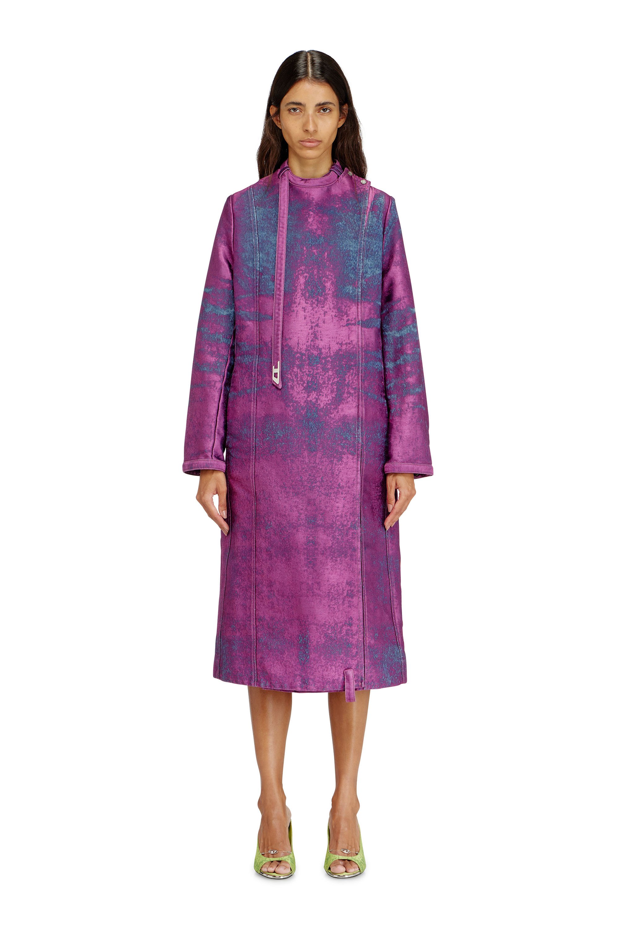 Diesel - DE-DELGAR-FSI, Female's Coat in coloured satin denim in バイオレット - 2