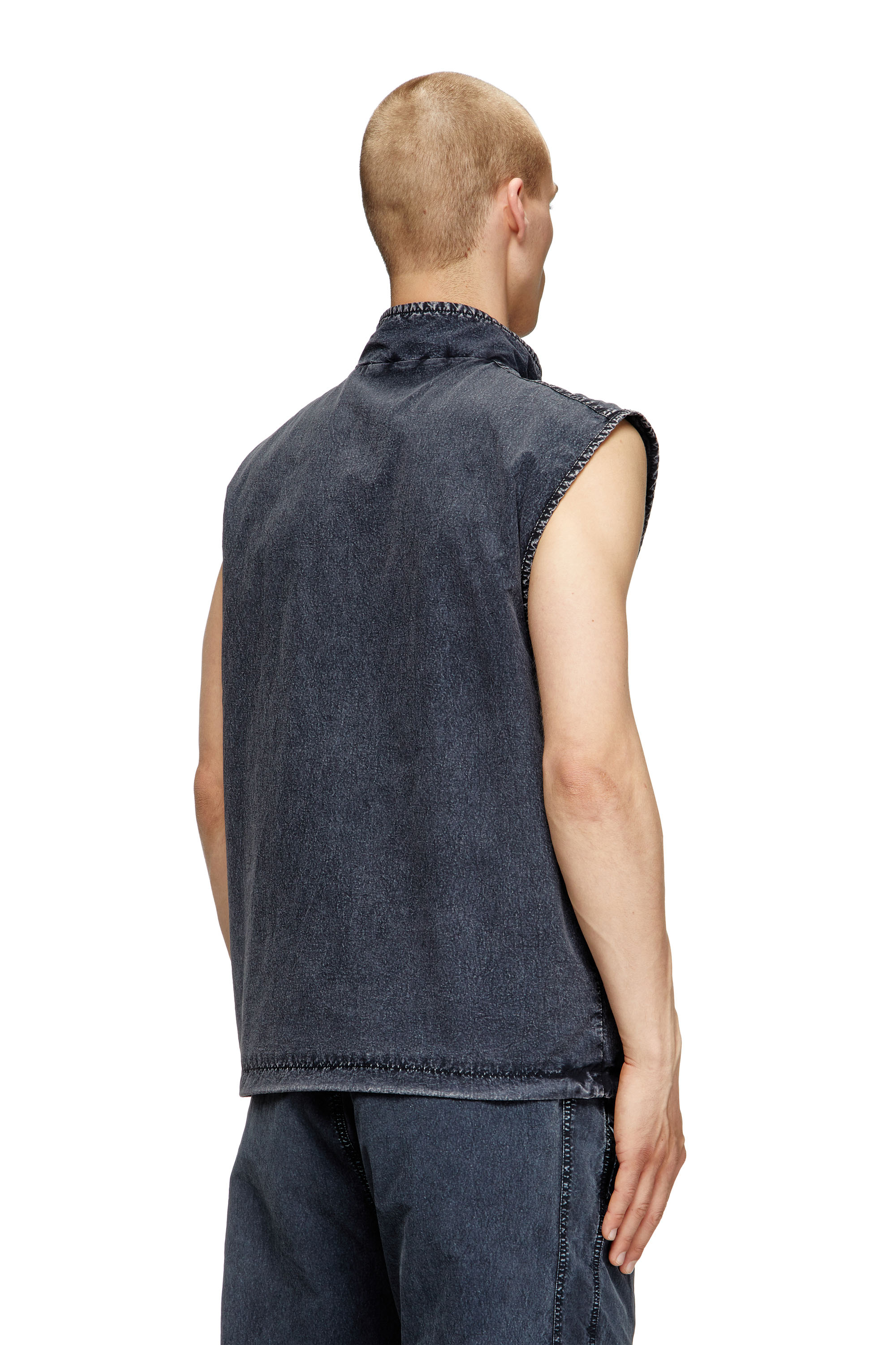 Diesel - J-ERB, Male's Vest in recycled nylon taslan in ブラック - 4