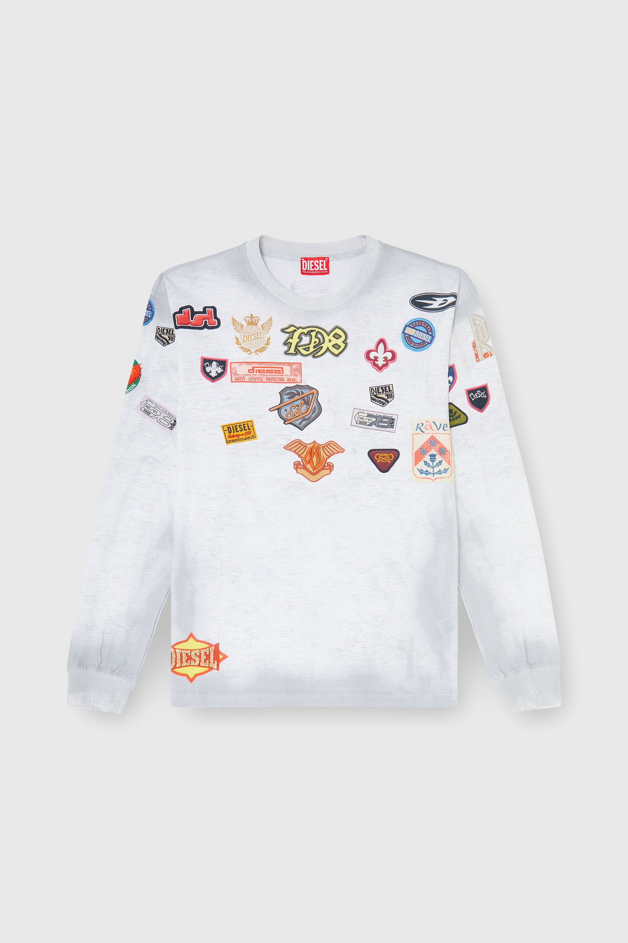 Diesel - T-NORME-LS-PATCHES, Male's 長袖Tシャツ in ホワイト - 2