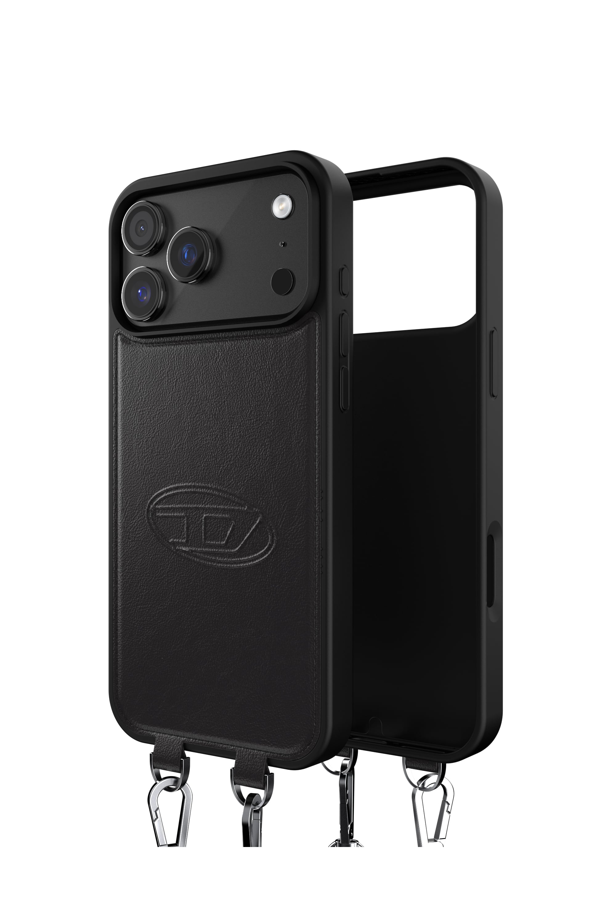Diesel - 60663 MOULDED CASE, Unisex's Oval D case with wrist strap and MagSafe for iPhone 17 Pro Max in ブラック - 1