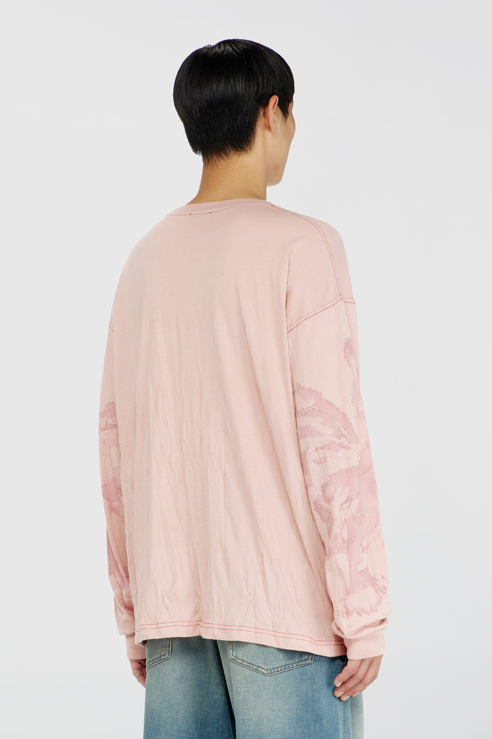 Diesel - T-BOXT-LS-AA4, Male's 長袖Tシャツ in ピンク / ホワイト - 4