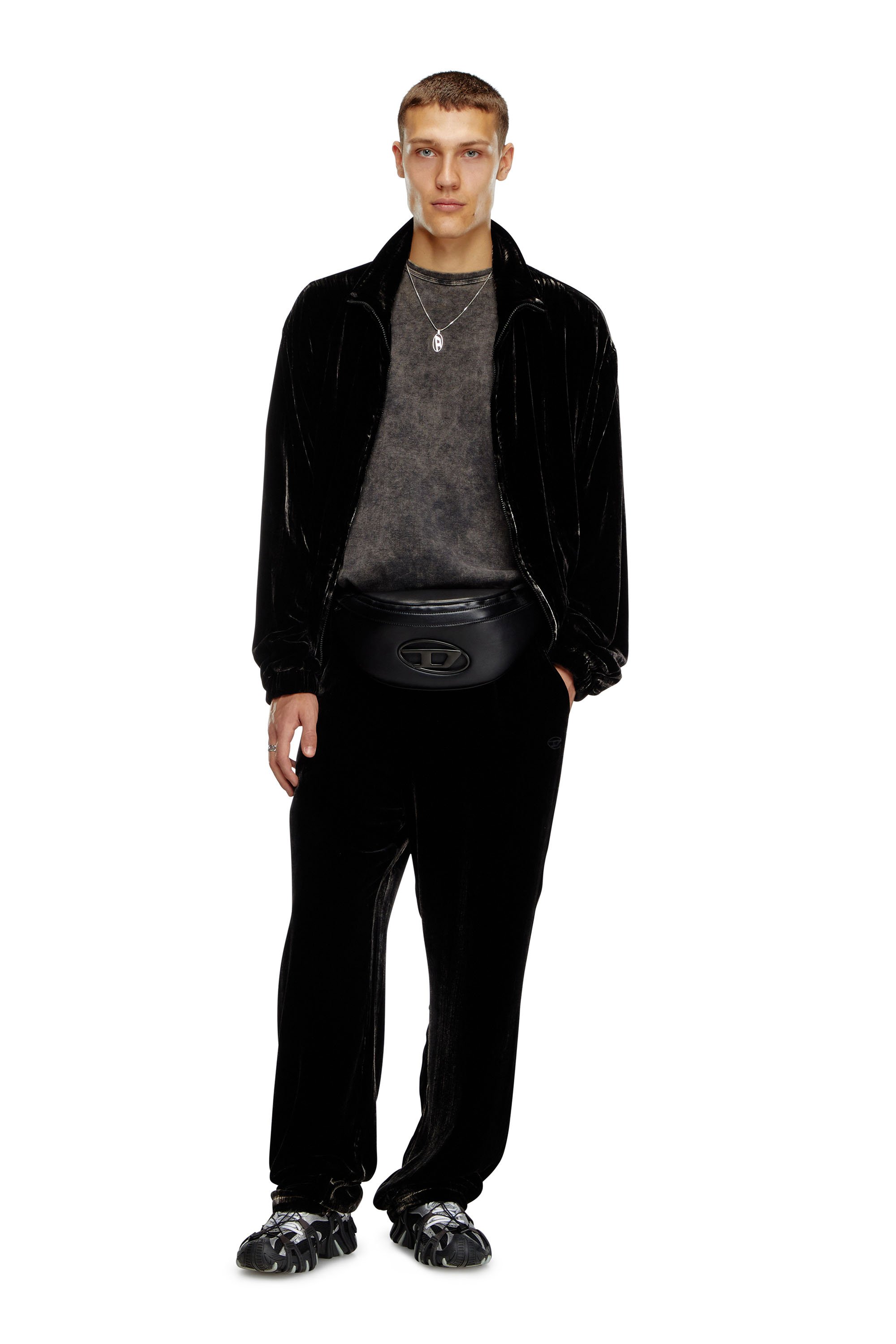 Diesel - HOLI-D BELT BAG M, Male's Holi-D-Belt bag in PU and neoprene in ブラック - 1