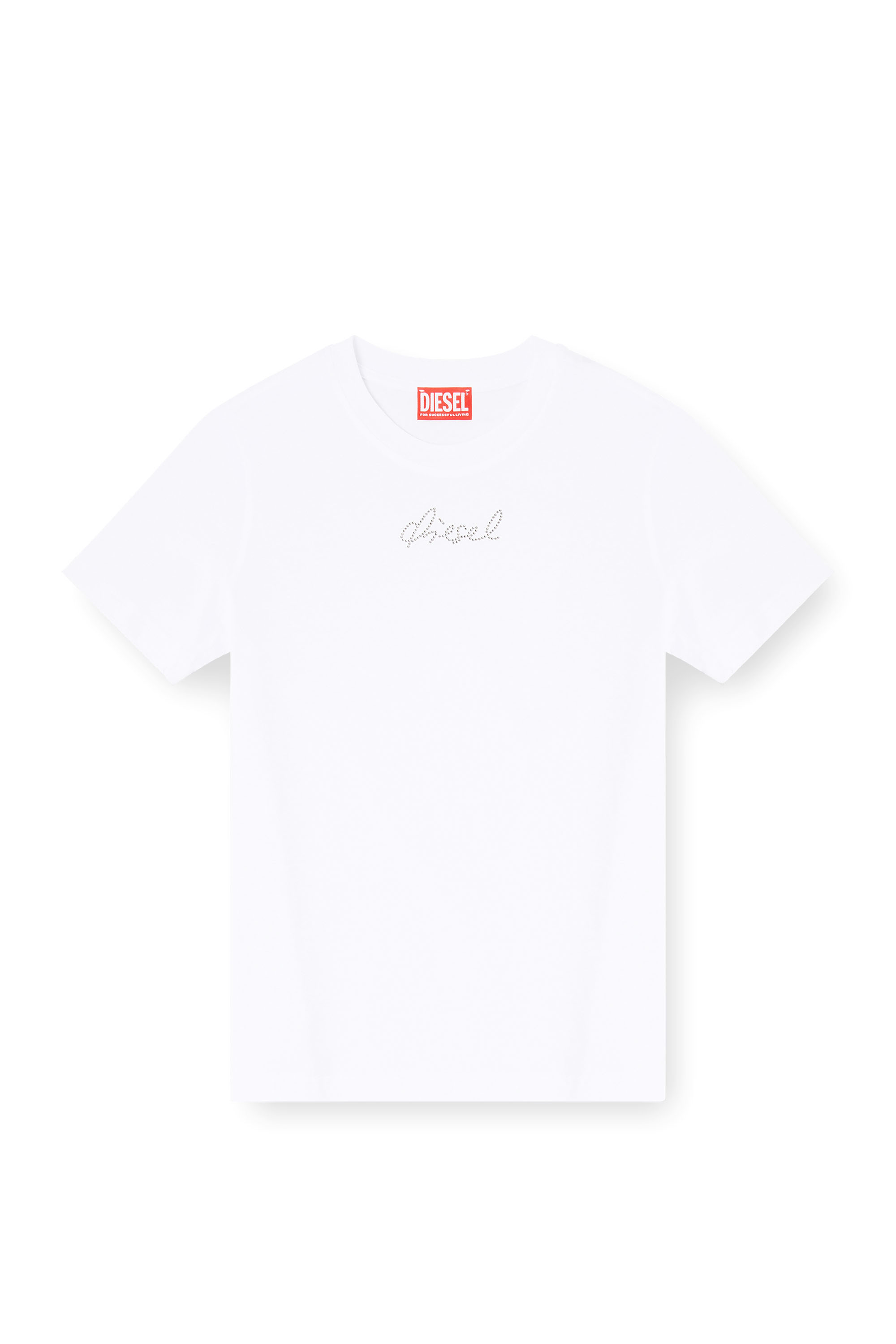 Diesel - T-REG-S2, Female's Jersey top with round neck and small Diesel logo embroidery in ホワイト - 2