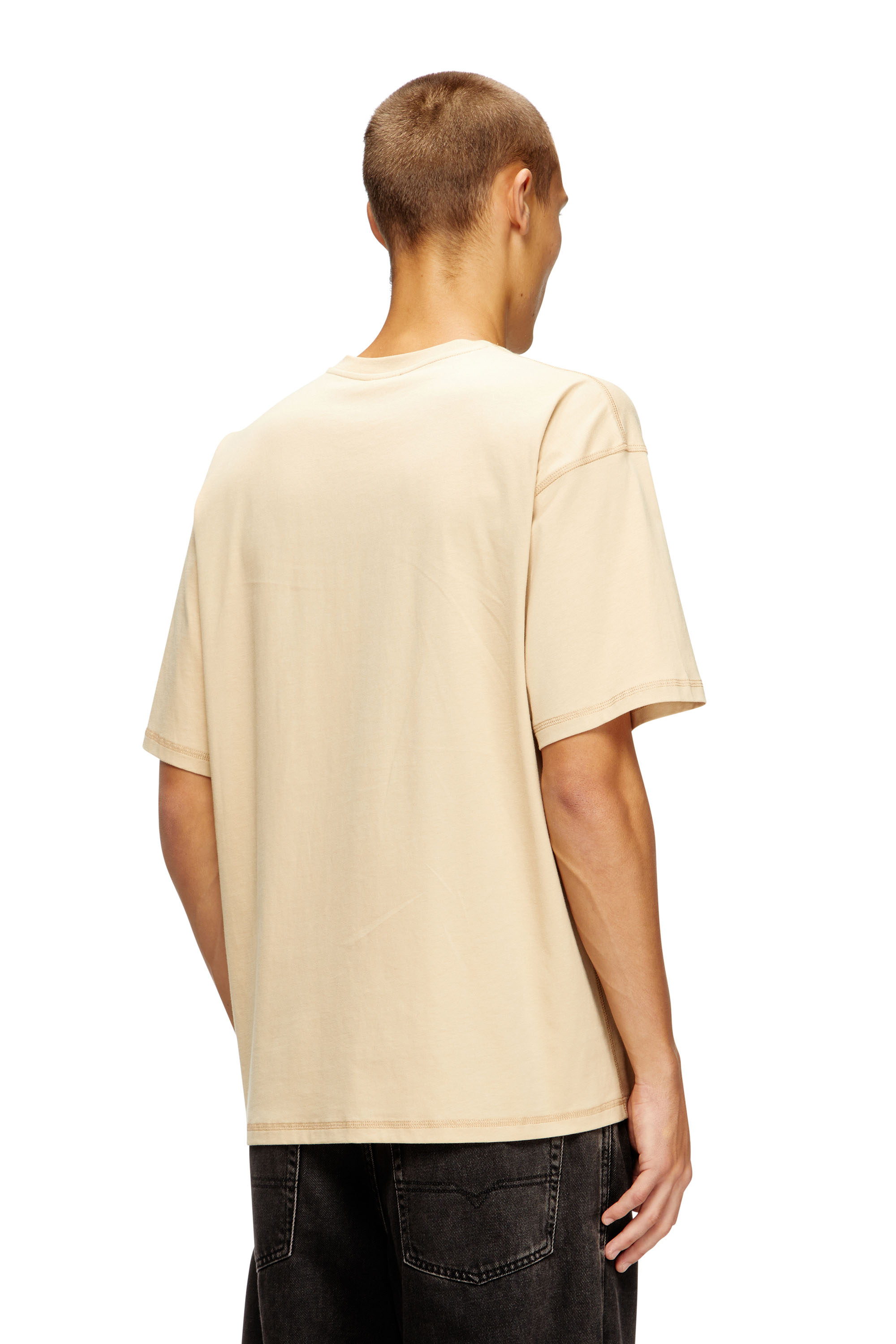Diesel - T-LUCIEN-IHBI, Male's Relaxed T-shirt in organic cotton in ベージュ - 4