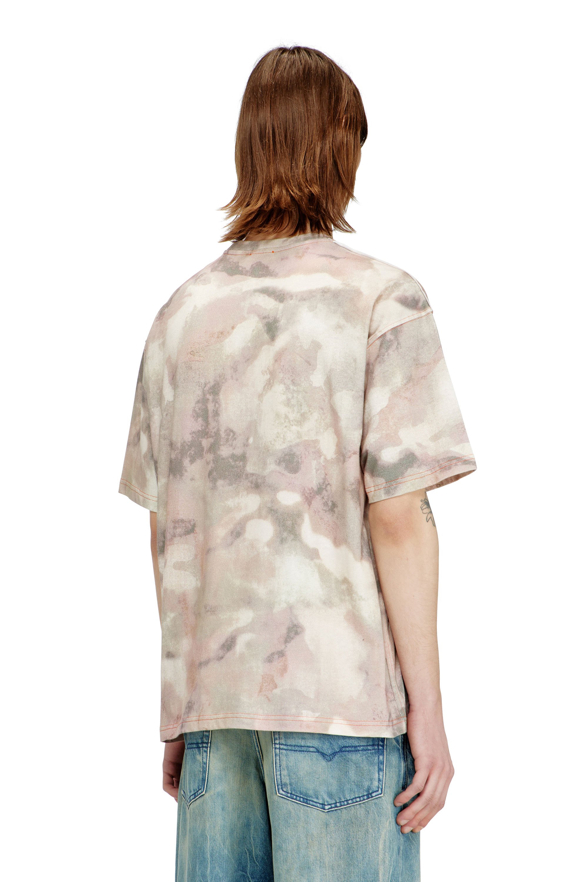 Diesel - T-BOXT-V7, Male's Heavy cotton T-shirt with camo print in ベージュ/ブラウン - 4
