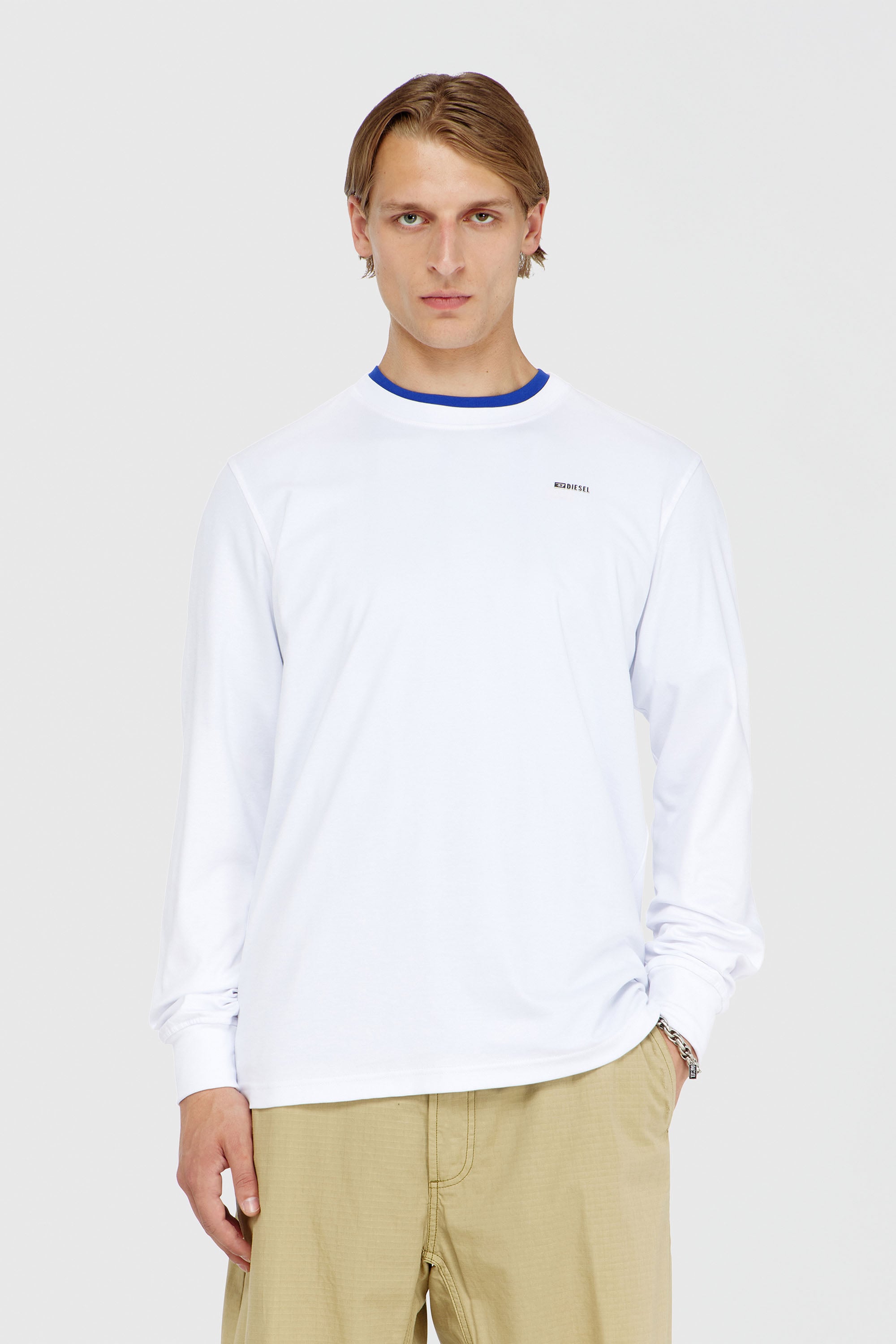 Diesel - T-ADJUST-LS-MET, Male's 長袖Tシャツ in ホワイト - 1