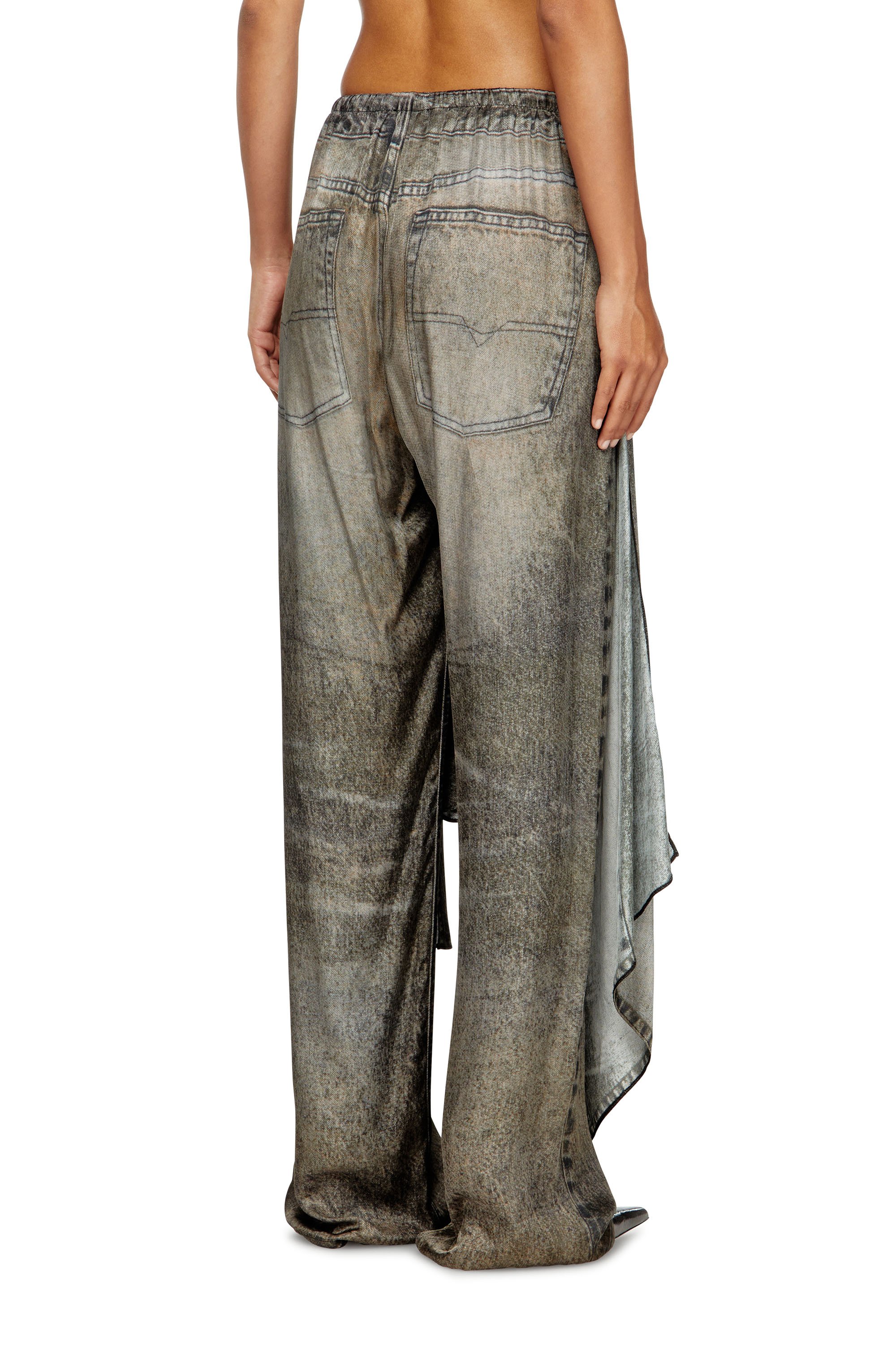 Diesel - P-ALOMA, Female's Wrap pants in denim-look viscose in グレー - 4