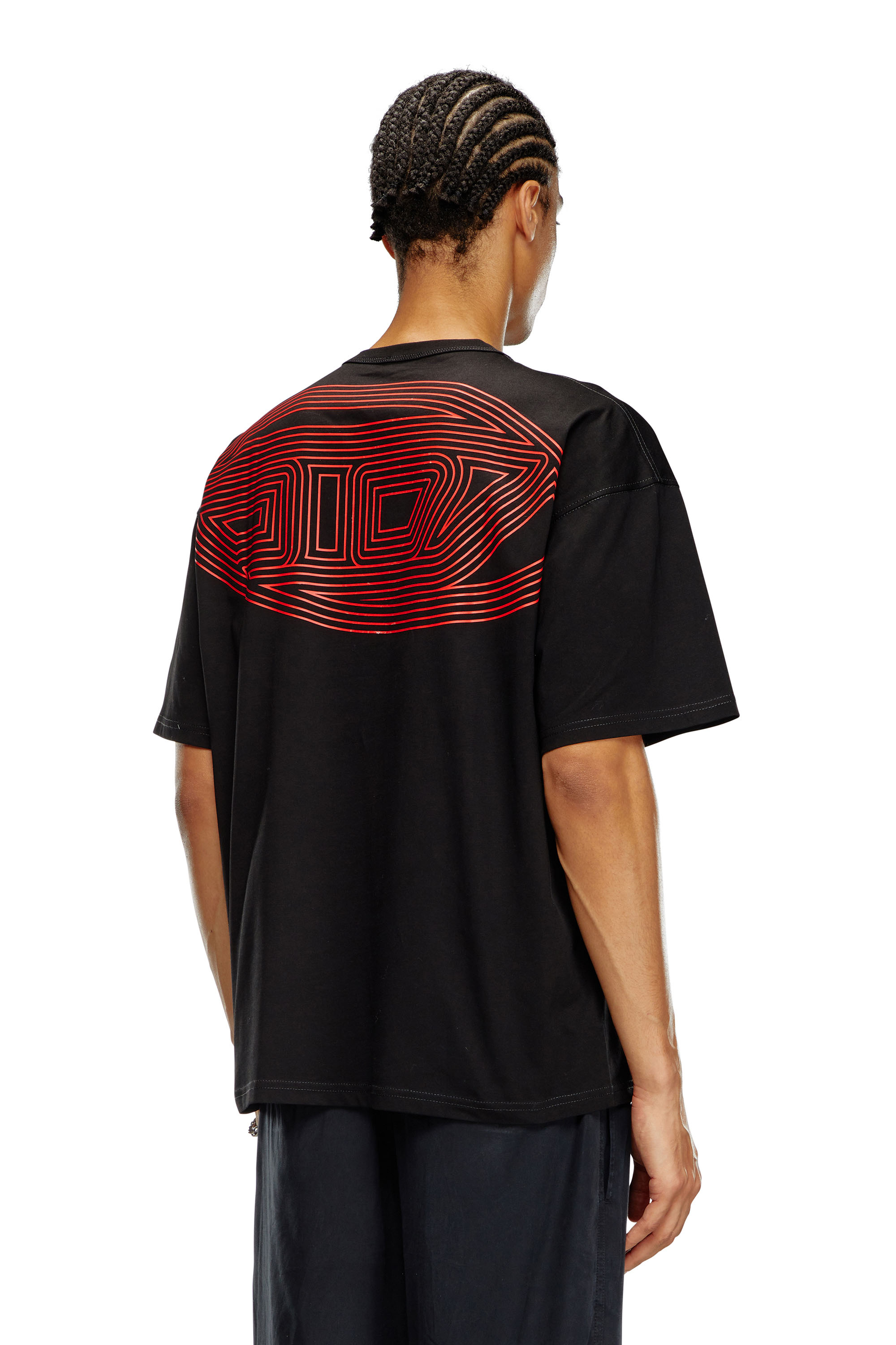Diesel - T-BOXT-K18, Male's T-shirt with Oval D print and embroidery in ブラック - 4