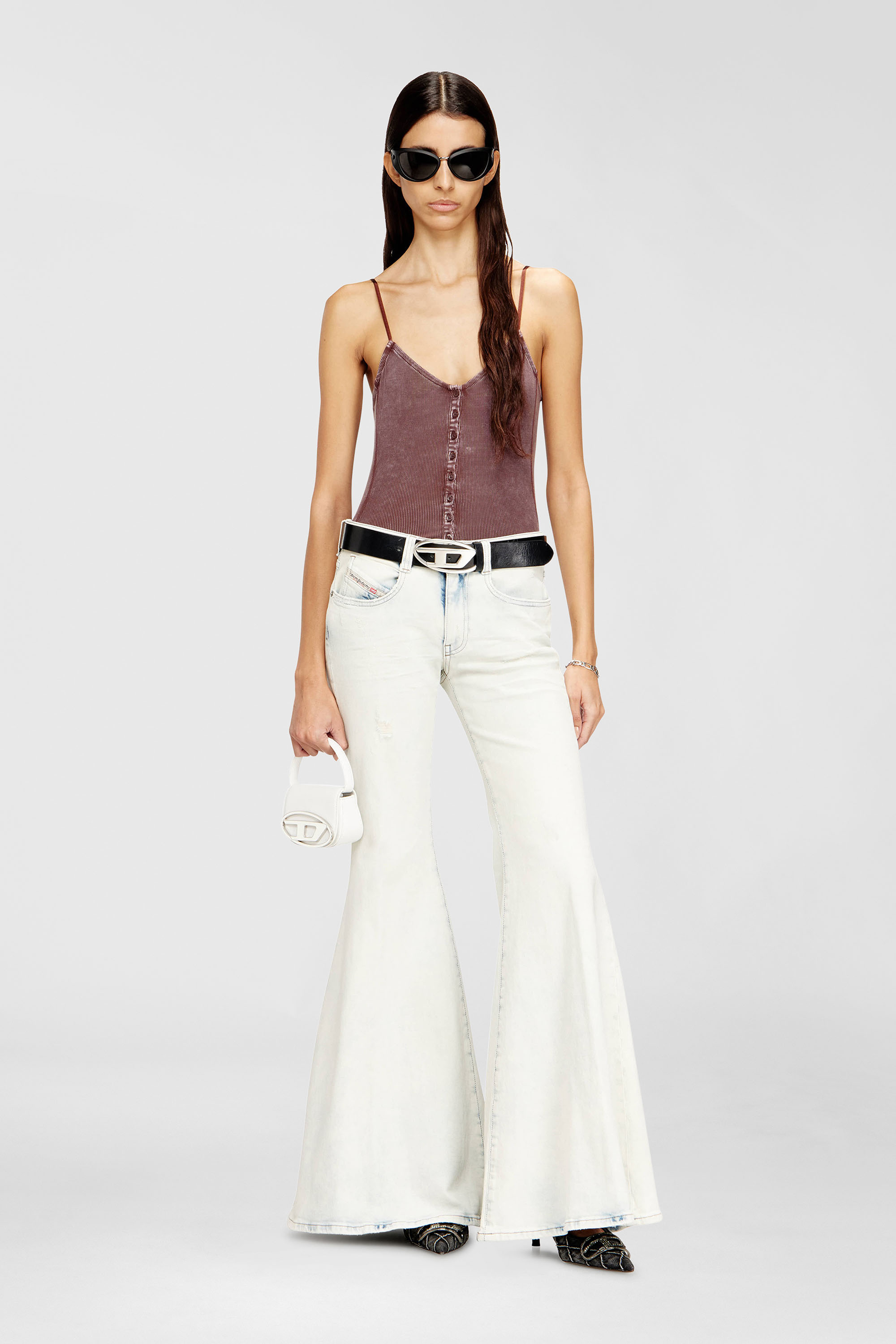 Diesel - 1DR XS, Female's カウレザーショルダーバッグXS in ホワイト - 2