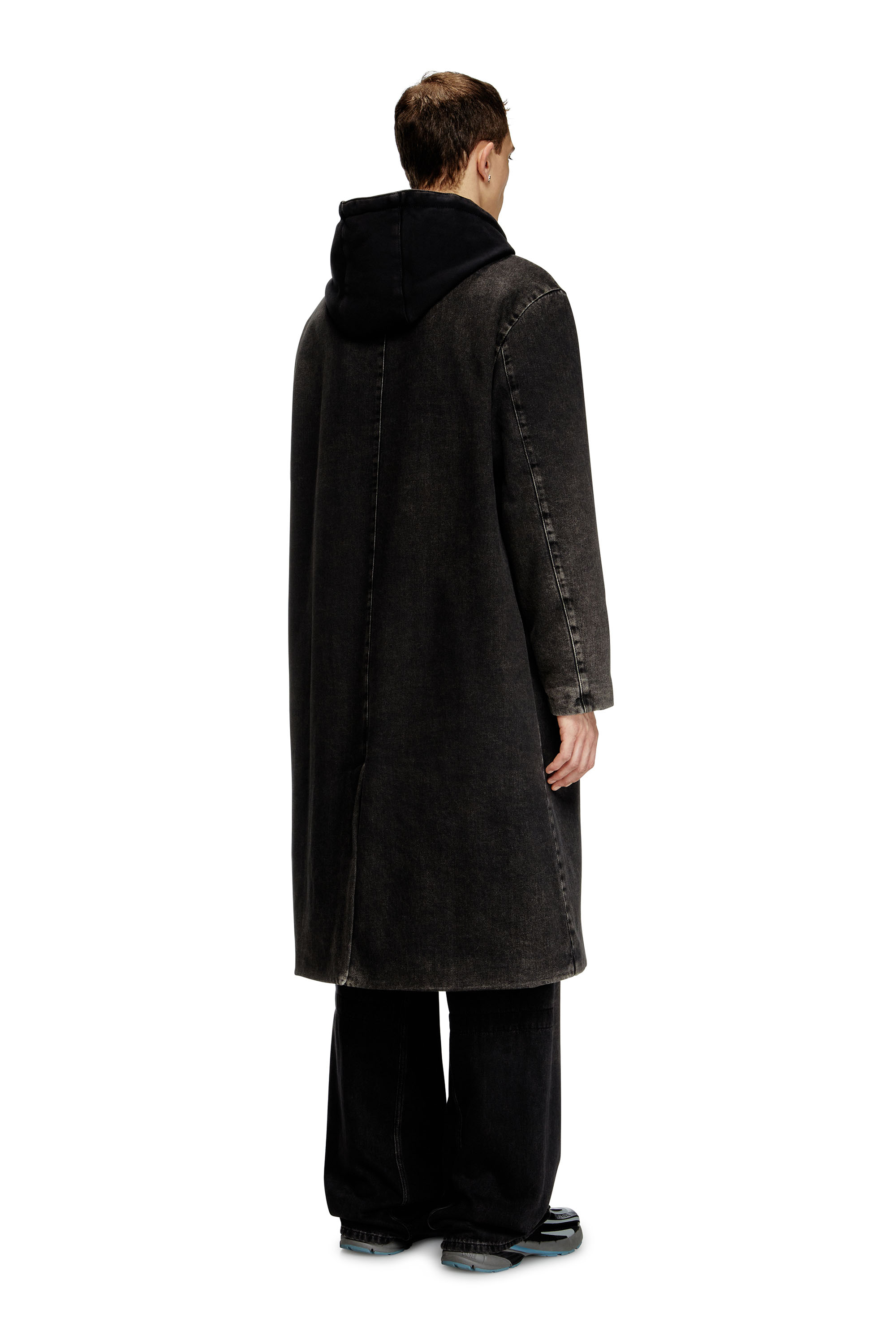 Diesel - D-JAKO-S, Male's Hybrid coat in denim and jersey in ブラック - 5