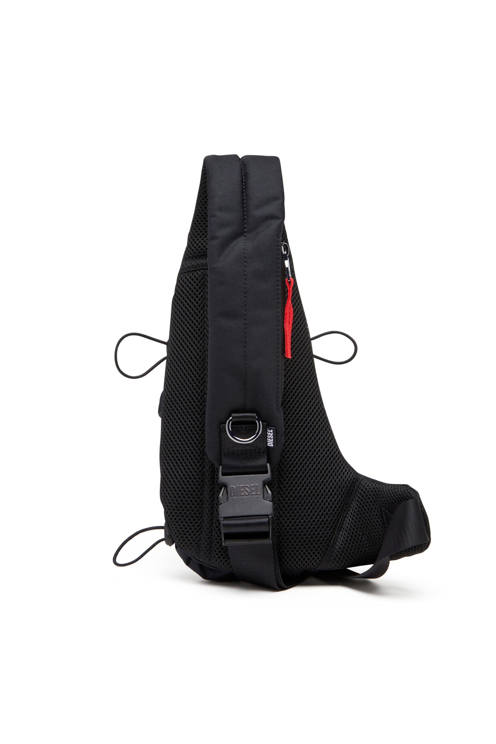 Diesel - ZIP-D CROSSBODY X, Male's Zip-D-Sling bag in check-jacquard shell in ブラック - 2