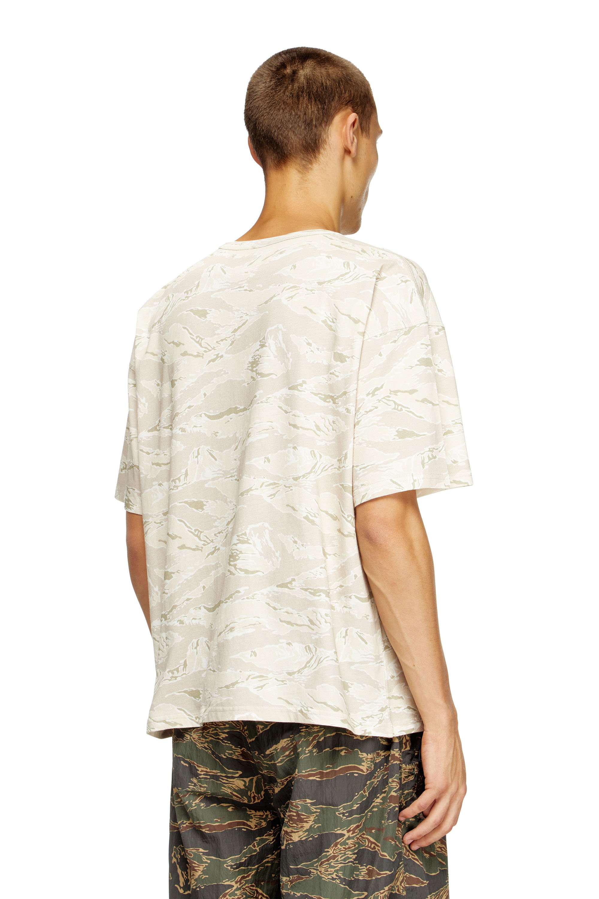 Diesel - T-BOXT-T14, Male's Camo T-shirt with eagle print in ベージュ - 4