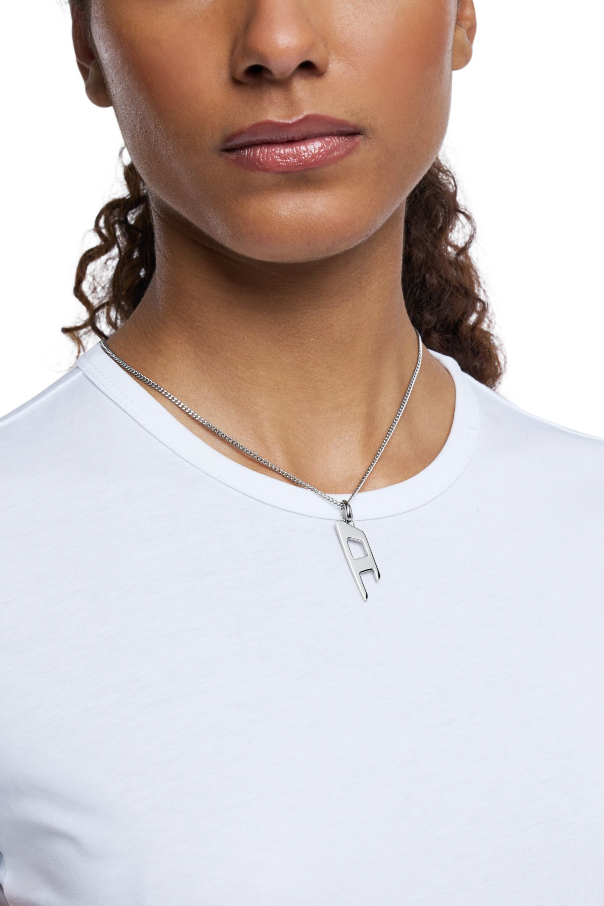 Diesel - DX1625040 JEWELLERY, Unisex's Stainless steel d logo pendant necklace in シルバー - 3