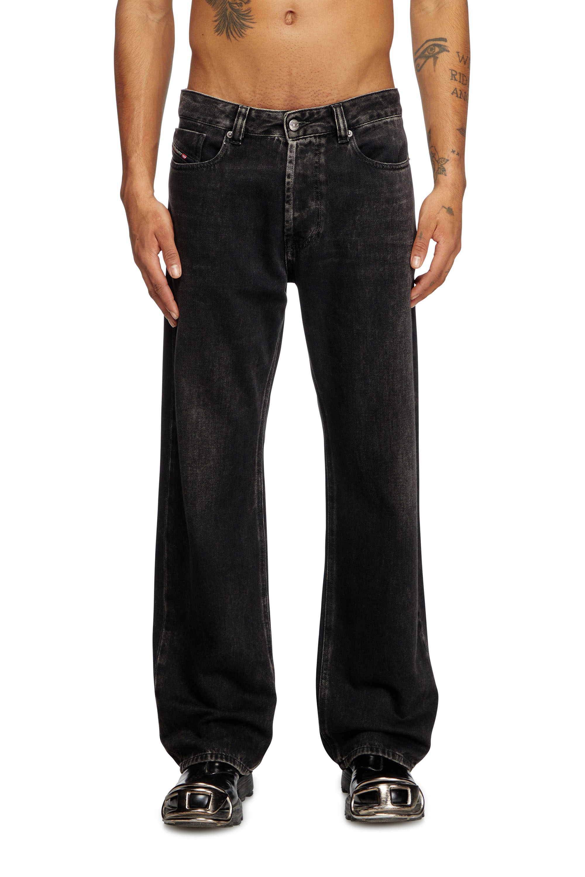 Diesel - Male's Relaxed Jeans 1980 D-Eeper 09J96, ブラック/ダークグレー - 3