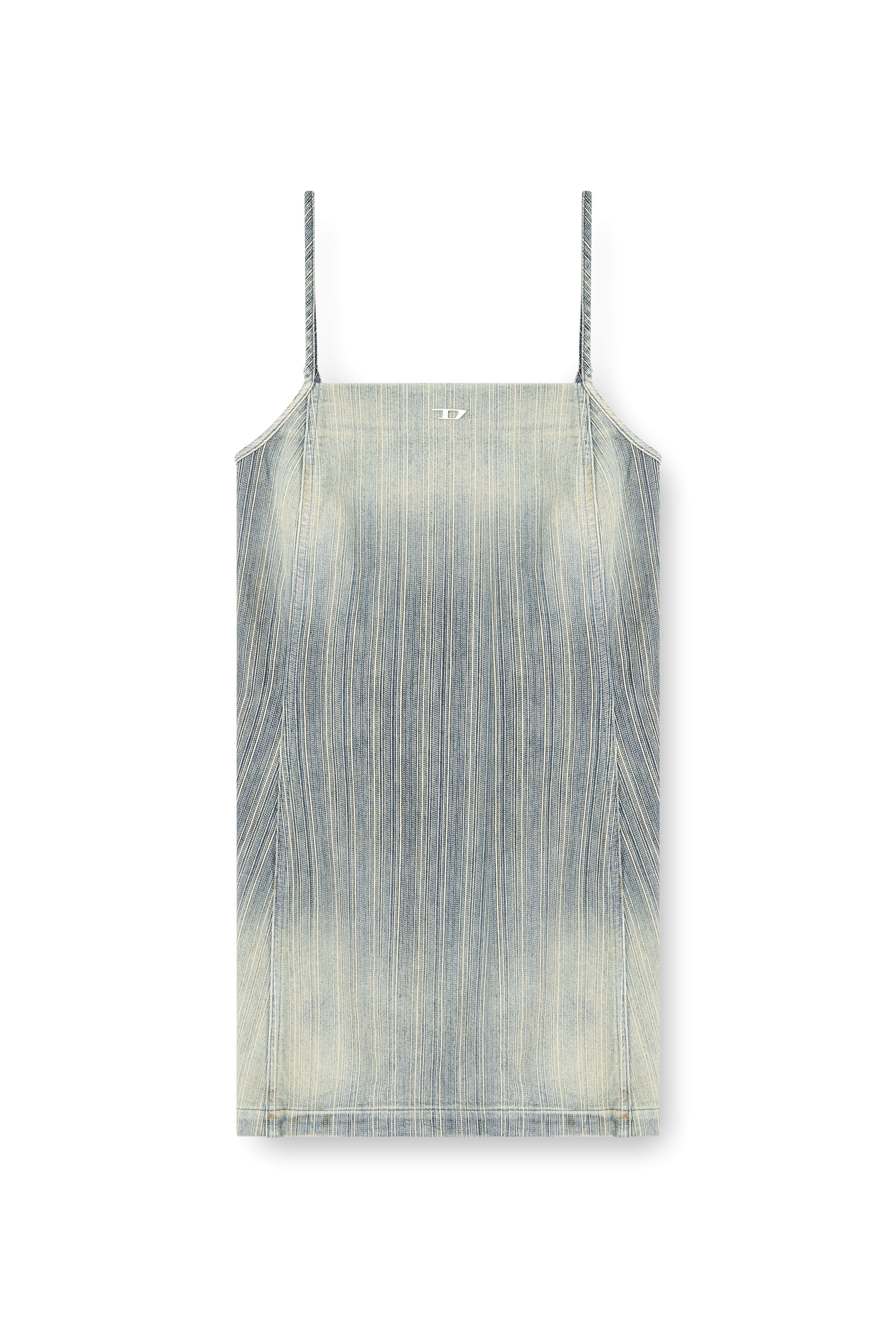 Diesel - DE-BETTY-DRESS-D, Female's Short dress in striped indigo denim in ミディアムブルー - 2