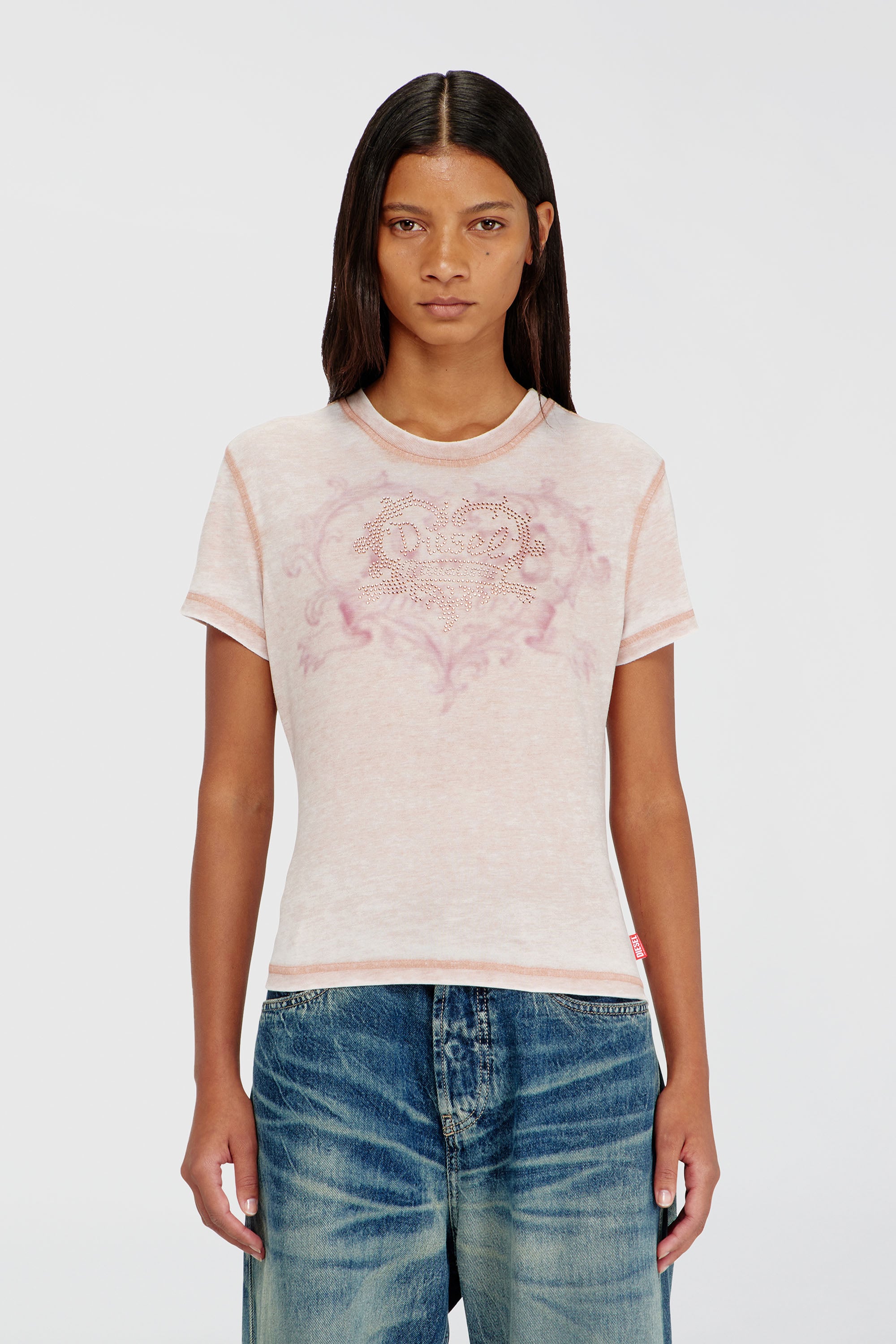 Diesel - T-ILA-AA1, Female's Tシャツ in フェースパウダー - 1