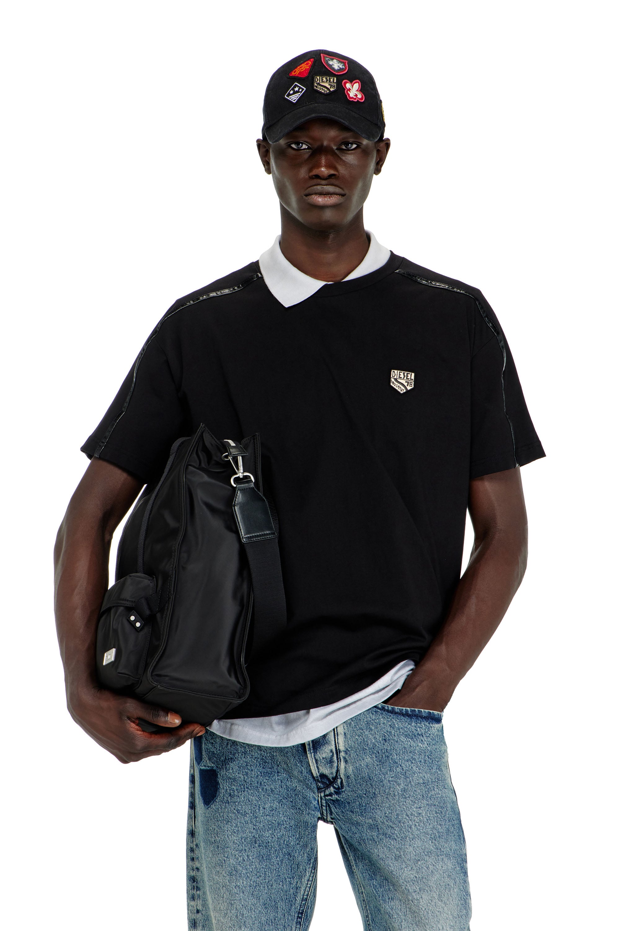 Diesel - T-NORM-FL, Male's Tシャツ in ブラック - 1