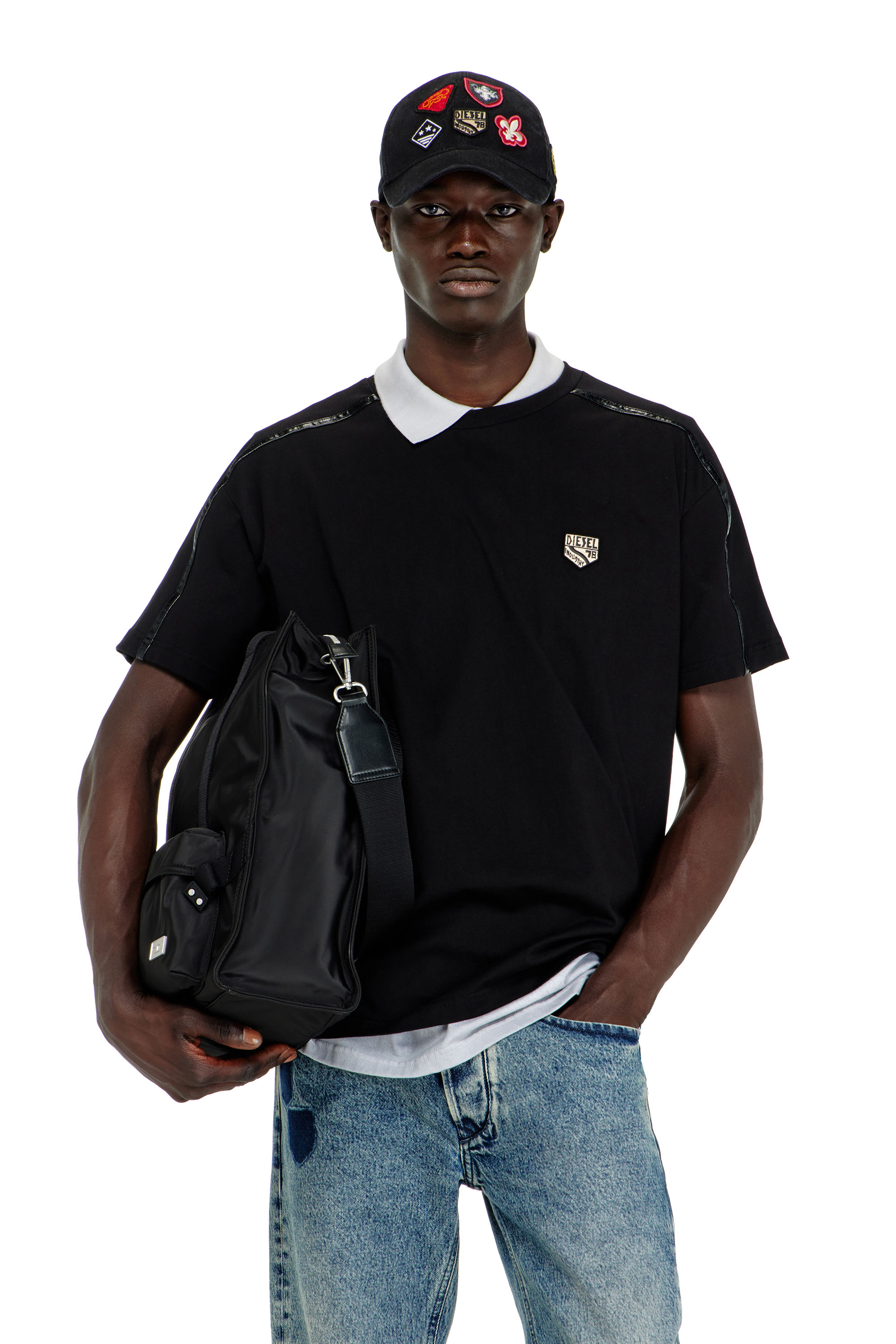 Diesel - T-NORM-FL, Male's Tシャツ in ブラック - 3