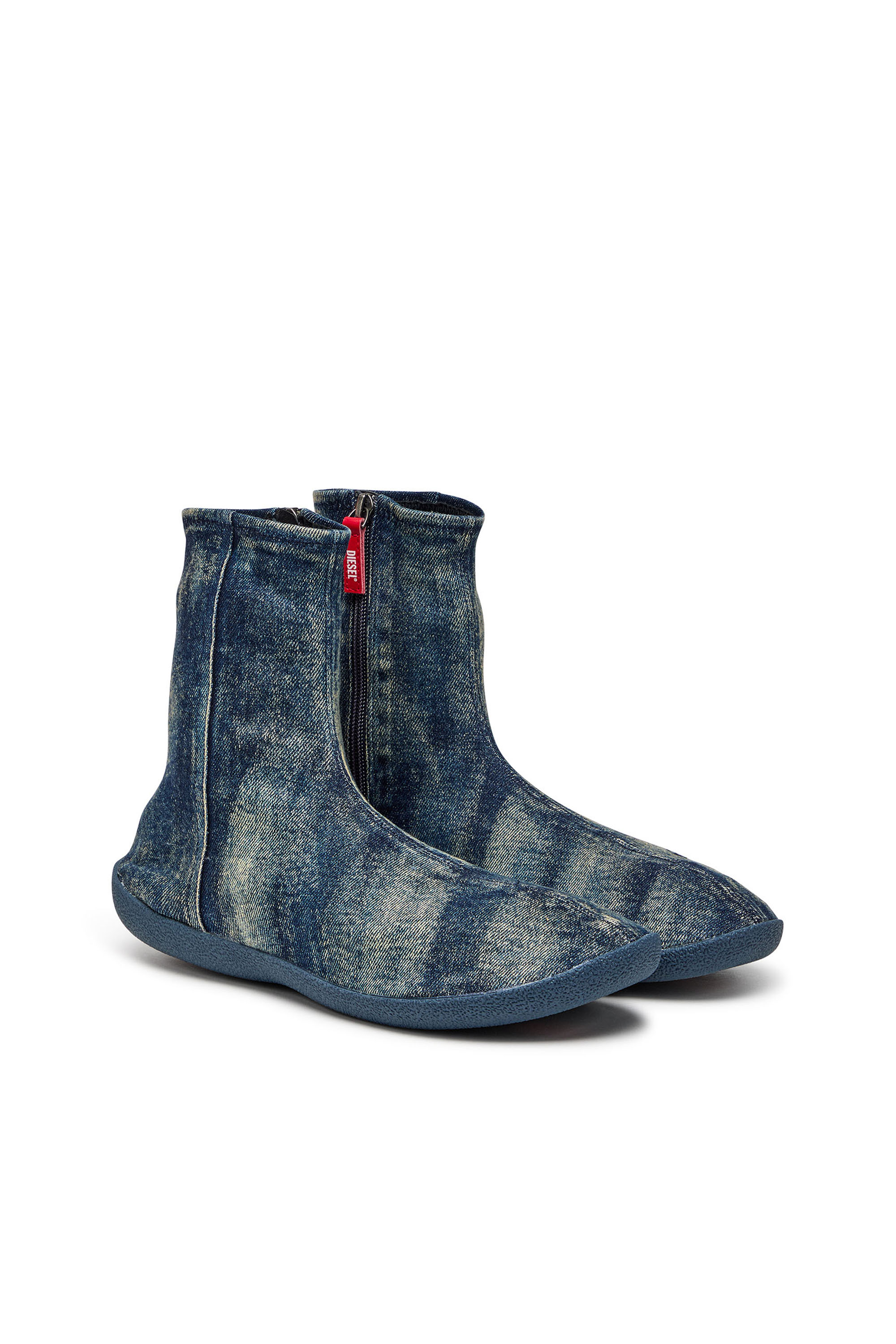 Diesel - D-SHOCK BT, Male's D-Shock Bt-Socks boots in solarised denim in ブルー - 3