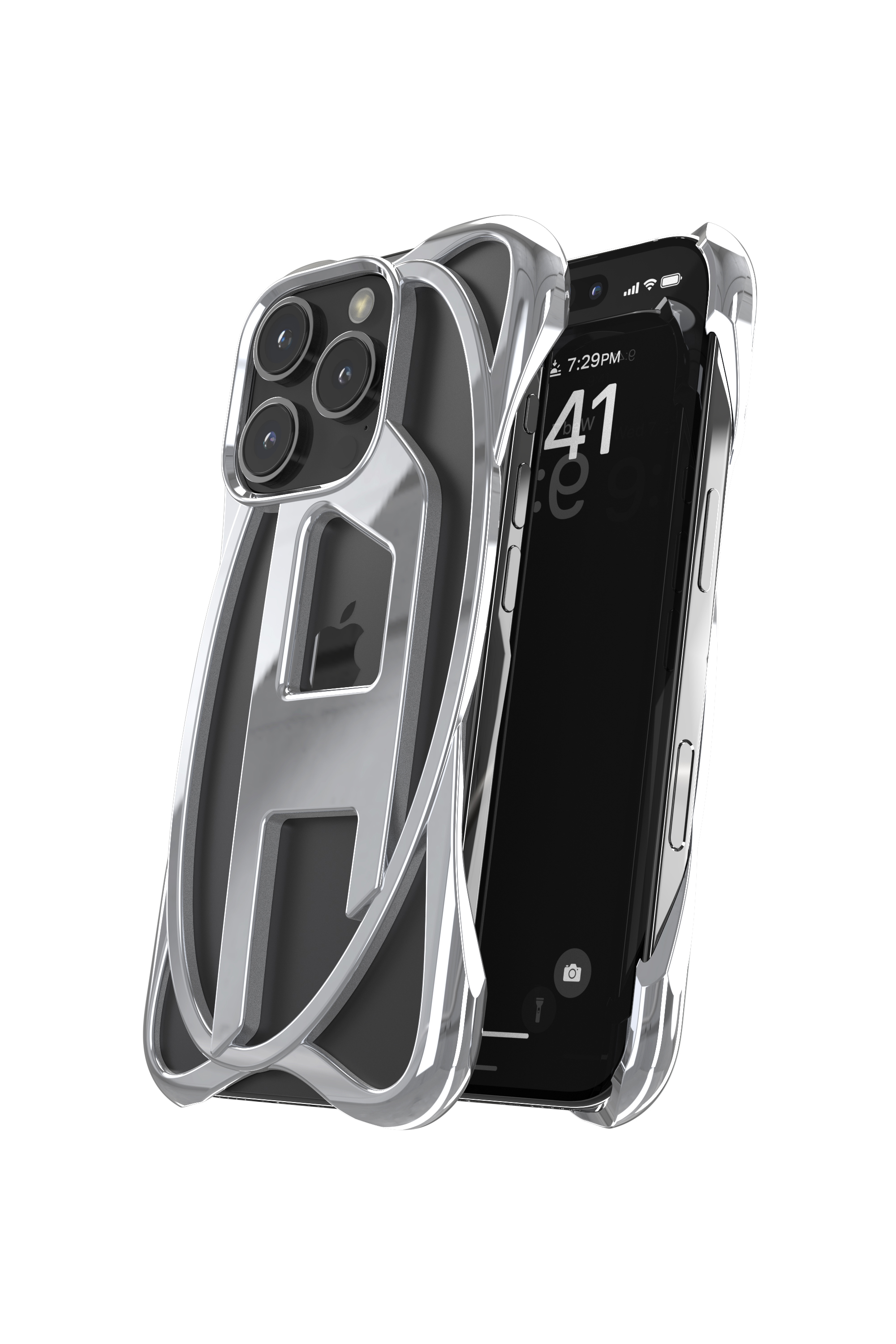 Diesel - 60267 CAGED D CASE, Unisex's Caged D Case iPhone 16 Pro in グレー - 3