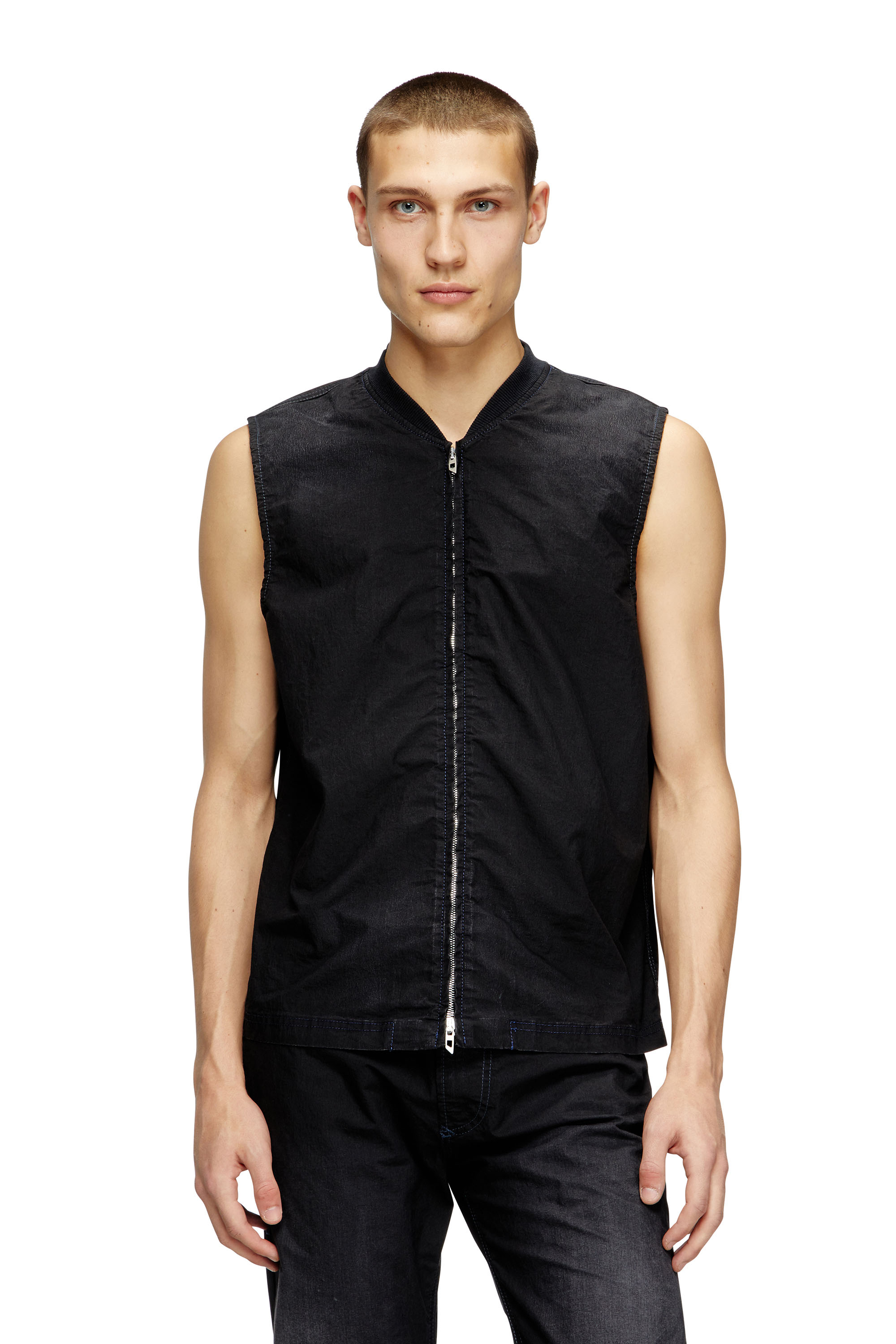 Diesel - D-SUND-D-N JOGG, Unisex's Sleeveless technical JoggJeans vest in ブラック/ダークグレー - 3
