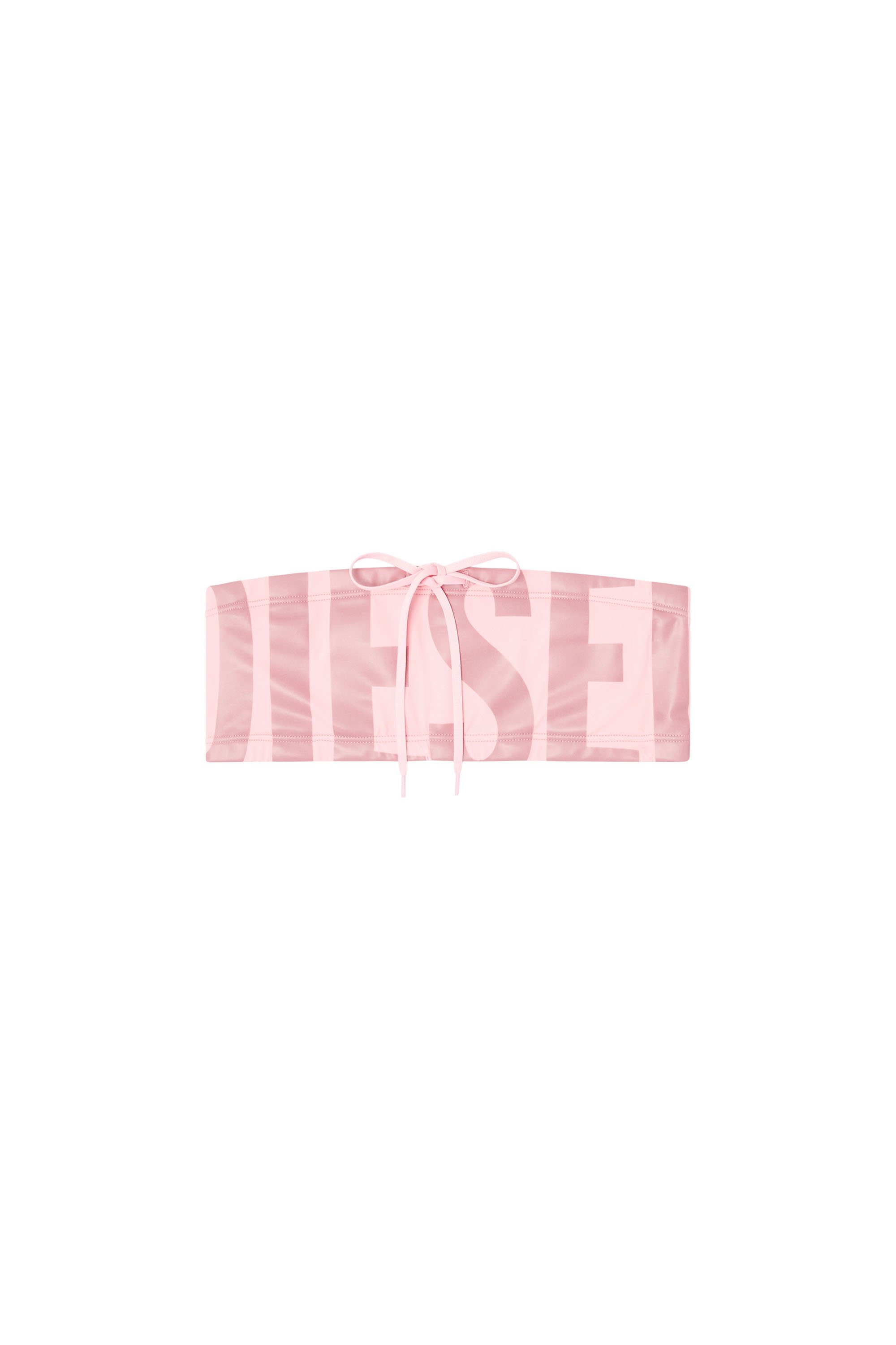 Diesel - MIRIAM-D-CORE, Female's Bandeau bikini top with maxi logo in ピンク / ホワイト - 4