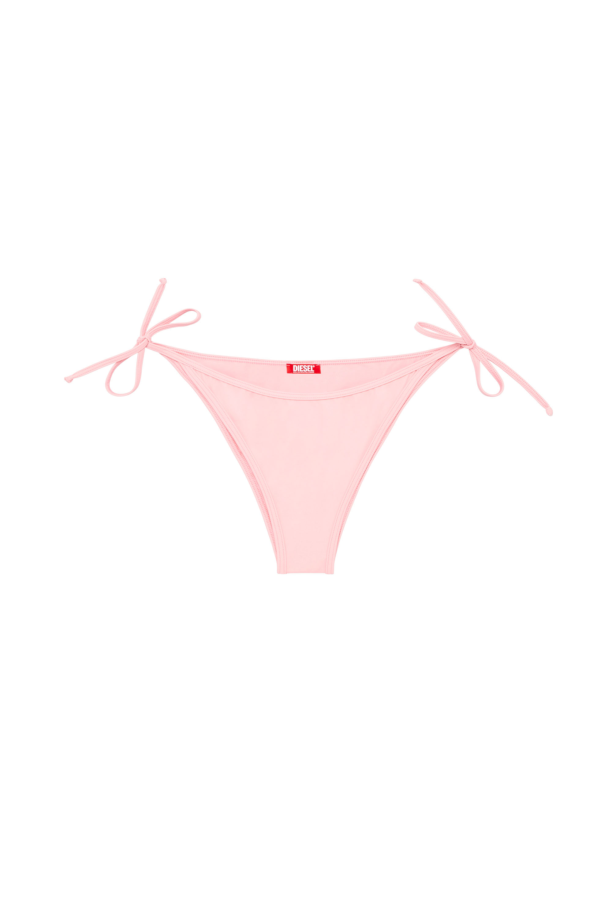 Diesel - BRAZILIAN-D-CORE, Female's Tie-side bikini bottoms with logo back in ピンク / ホワイト - 4