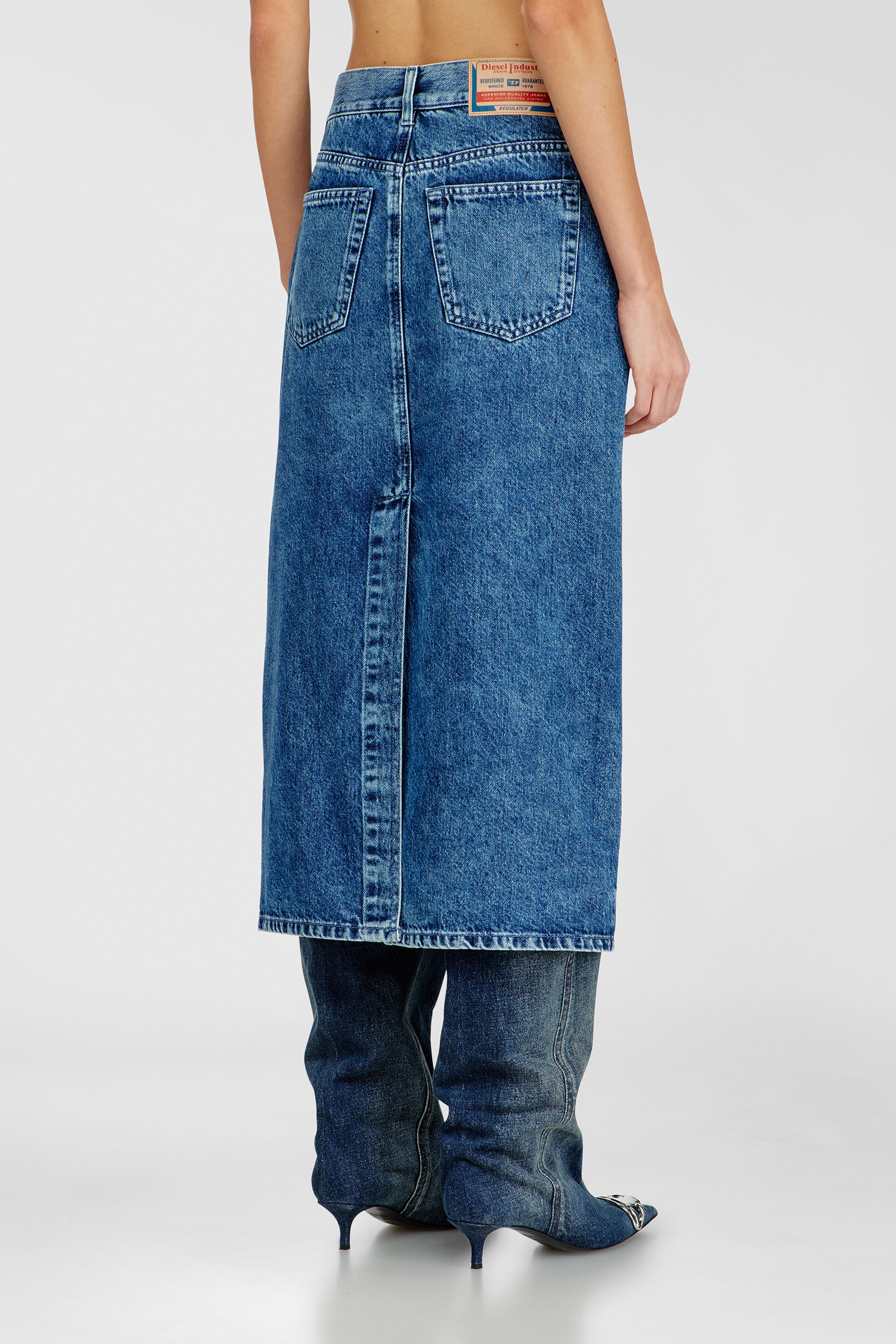 Diesel - DE-SKYE-S1, Female's デニムスカート in ブルー - 4