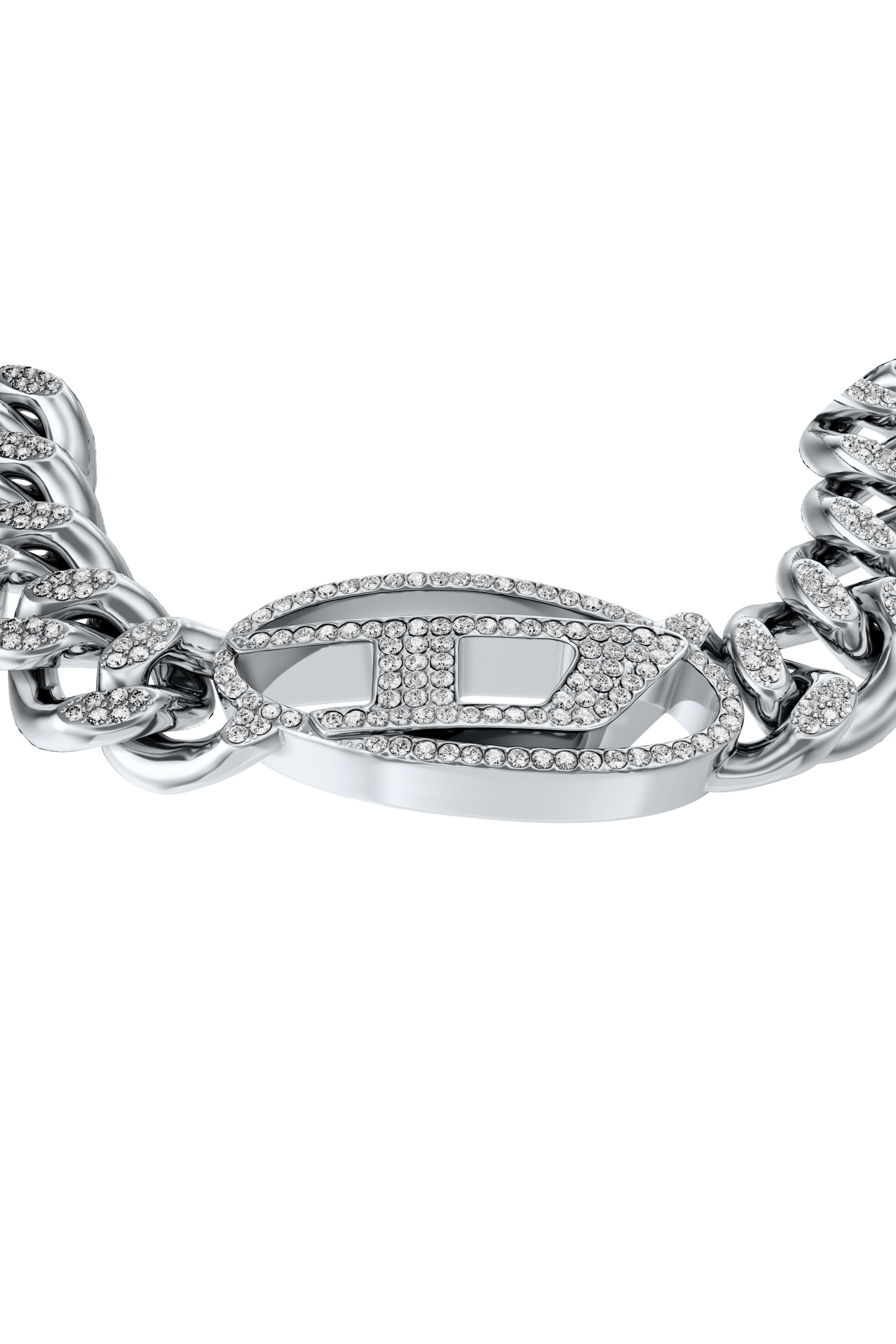 Diesel - DX1707040 JEWELLERY, Unisex's Stainless steel Oval D glitz chain bracelet in シルバー - 2