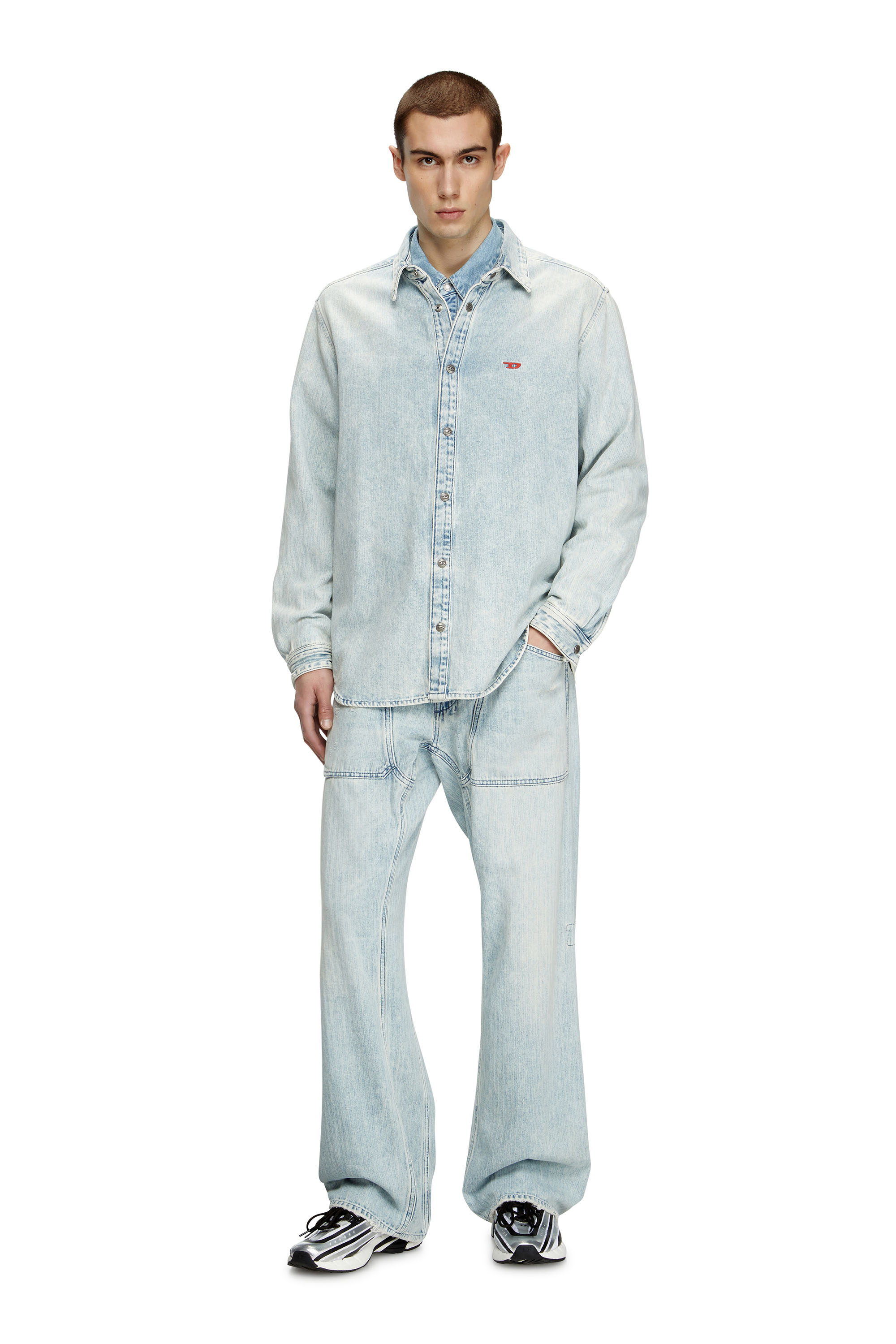 Diesel - Male's Relaxed Jeans D-Zeta 09L60, ライトブルー - 1