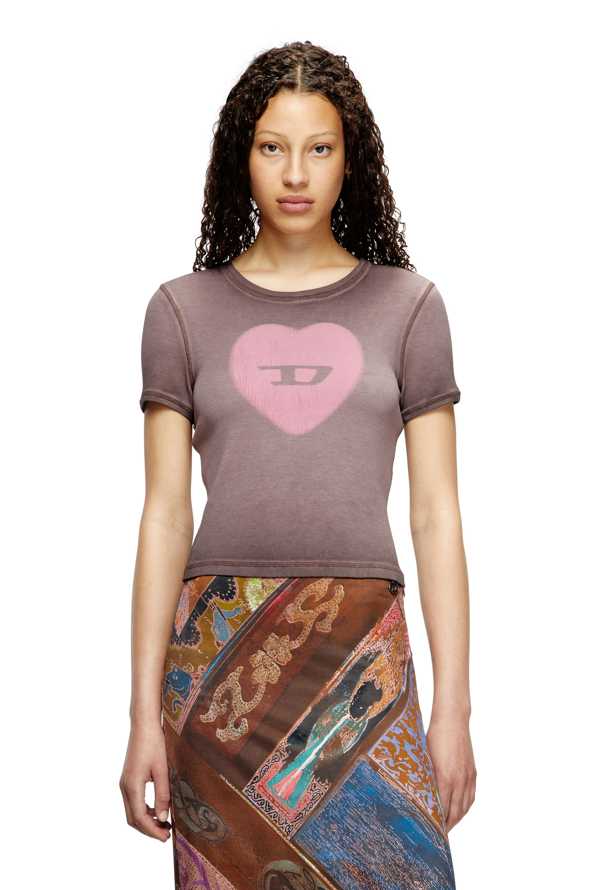 Diesel - T-ELE, Female's Tシャツ in バイオレット - 1