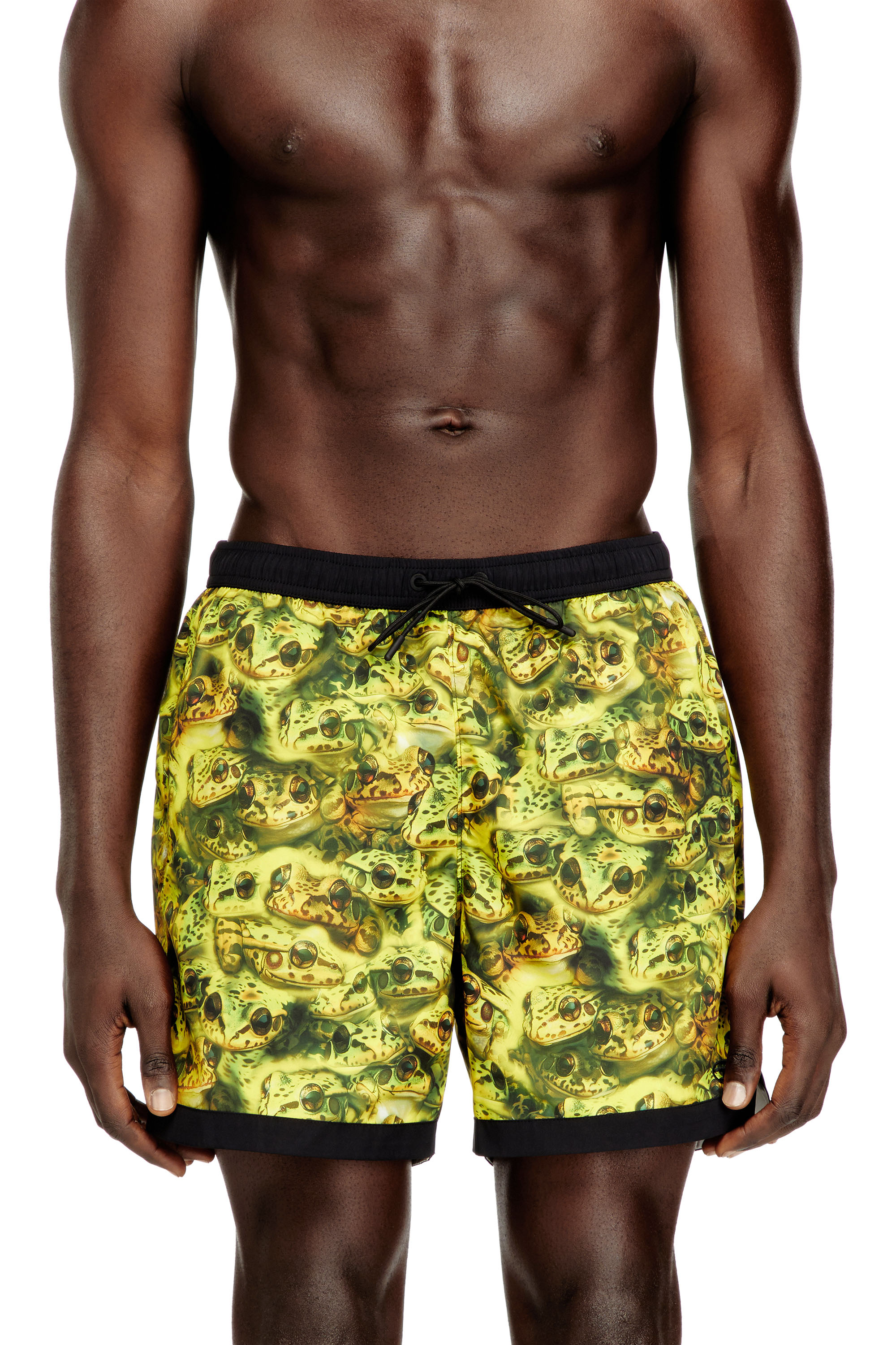 Diesel - SOCCER-41-D-POP-C, Male's Swim shorts with all-over print in グリーン - 2