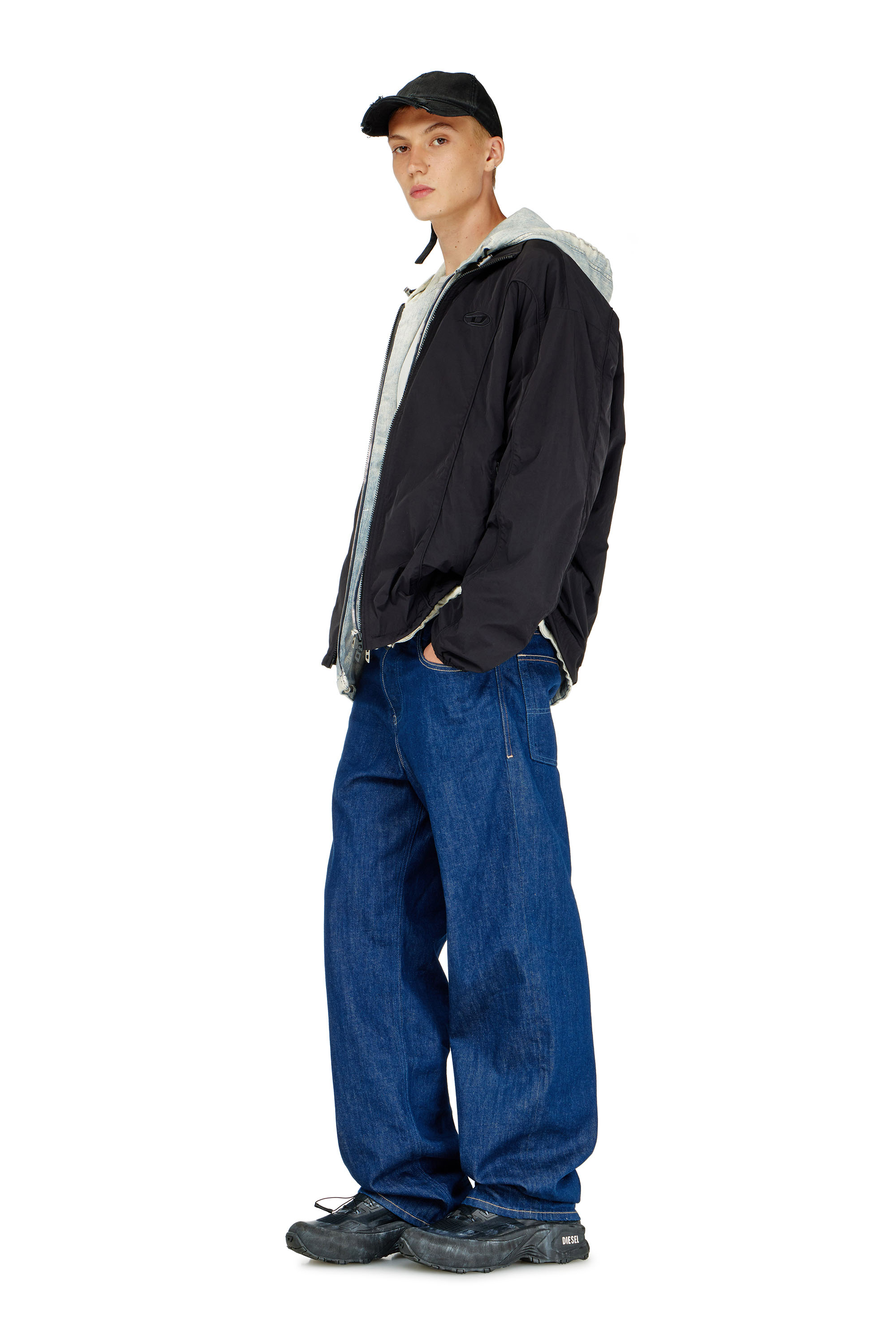 Diesel - J-FIVE-WRD-AKAD, Male's ウィンドブレーカー in ブラック - 2