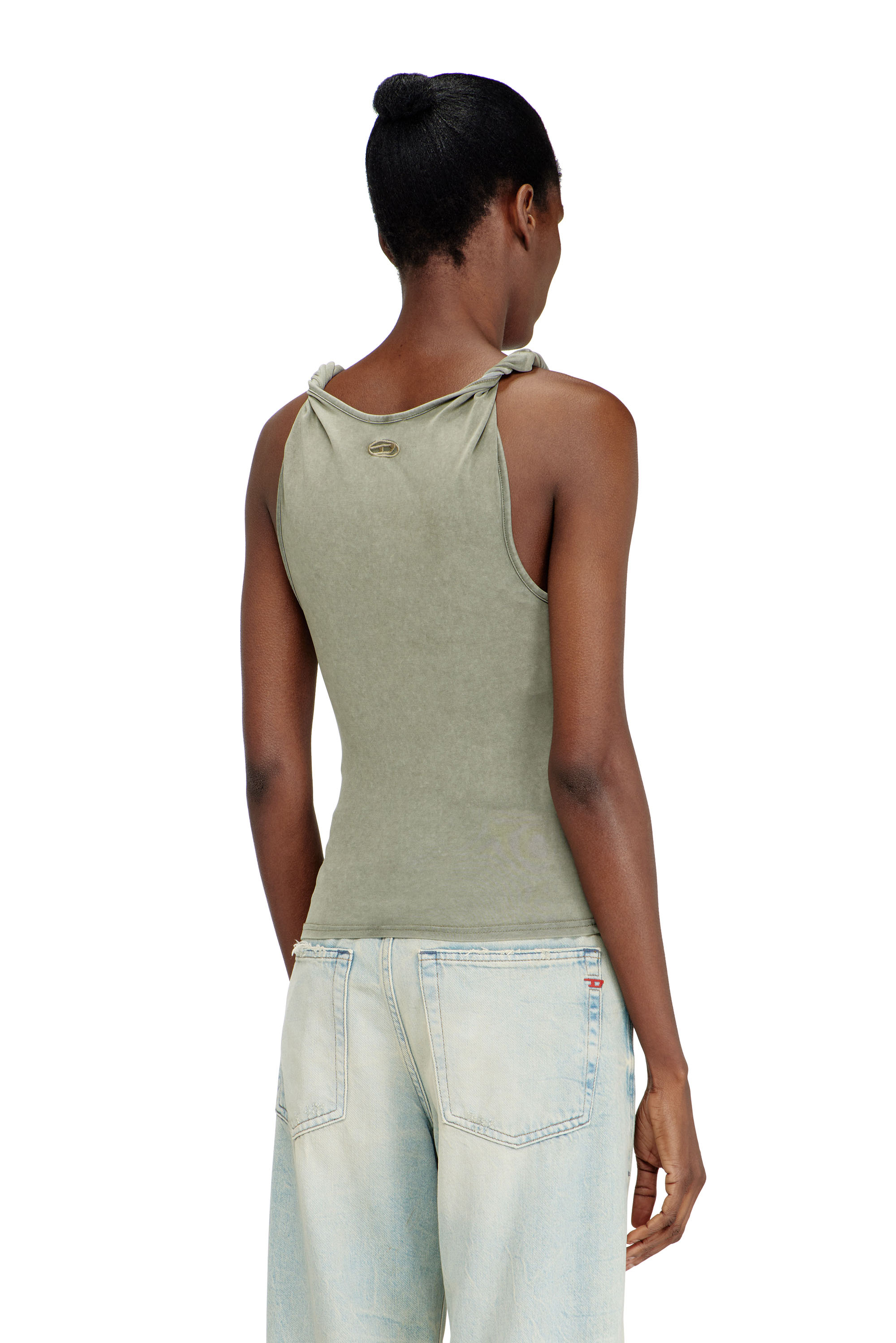 Diesel - T-TWY-S1, Female's Tank top with twisted straps in グリーン - 3